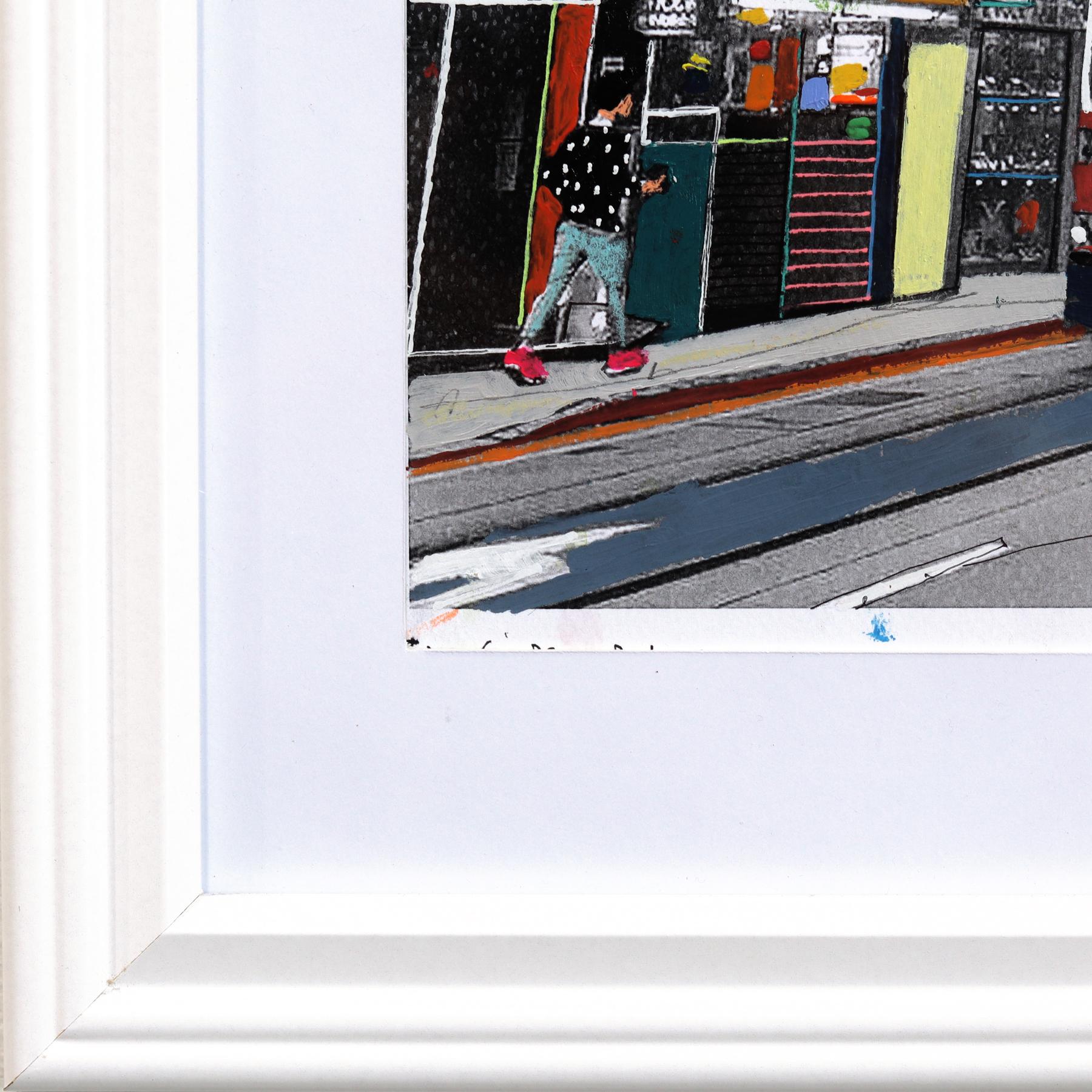 Schneller Blick Hongkong - Original bunte Stadt Stillleben gemischte Medien Kunstwerk im Angebot 2