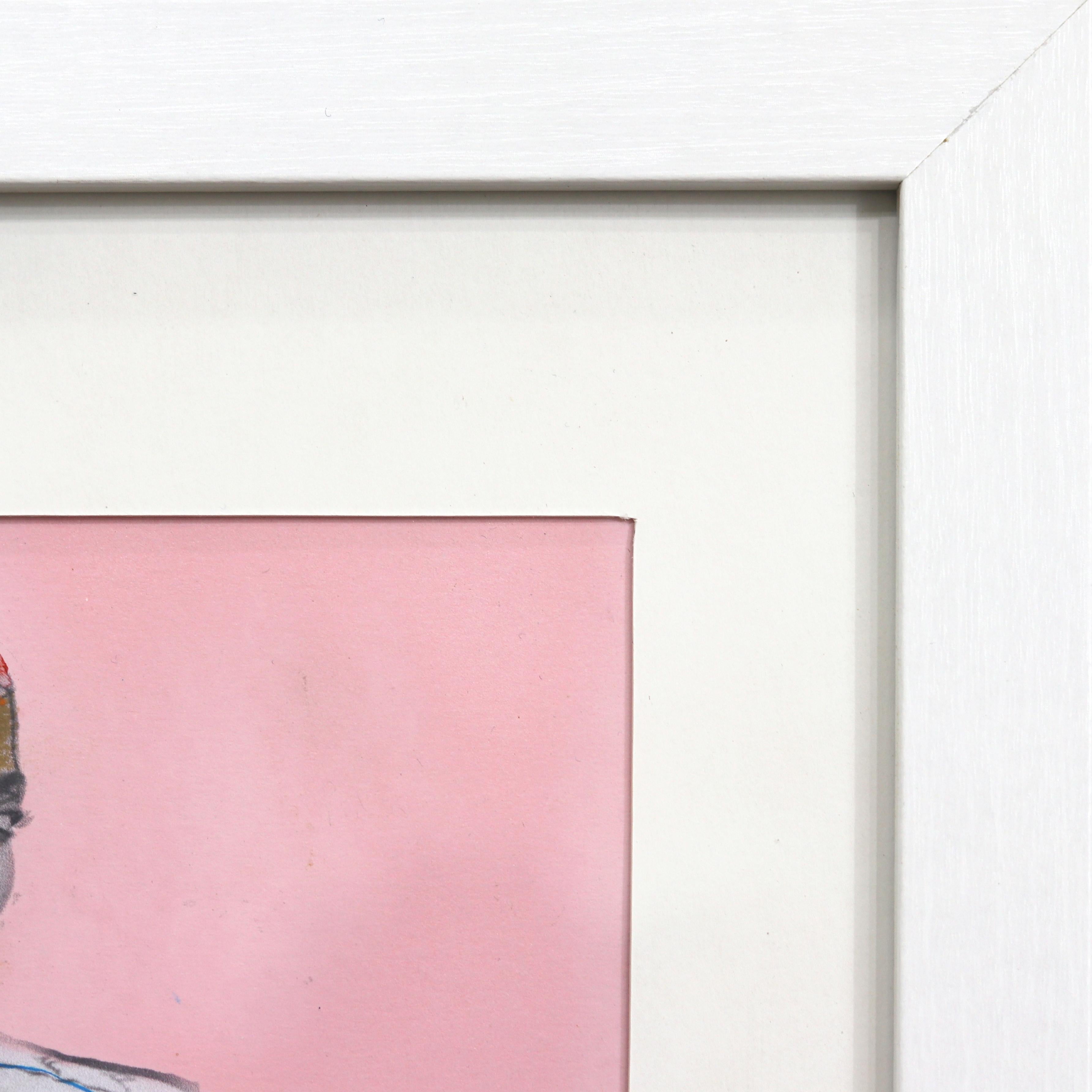 Flo - Colorful Original Figurative Painting on Paper For Sale 4
