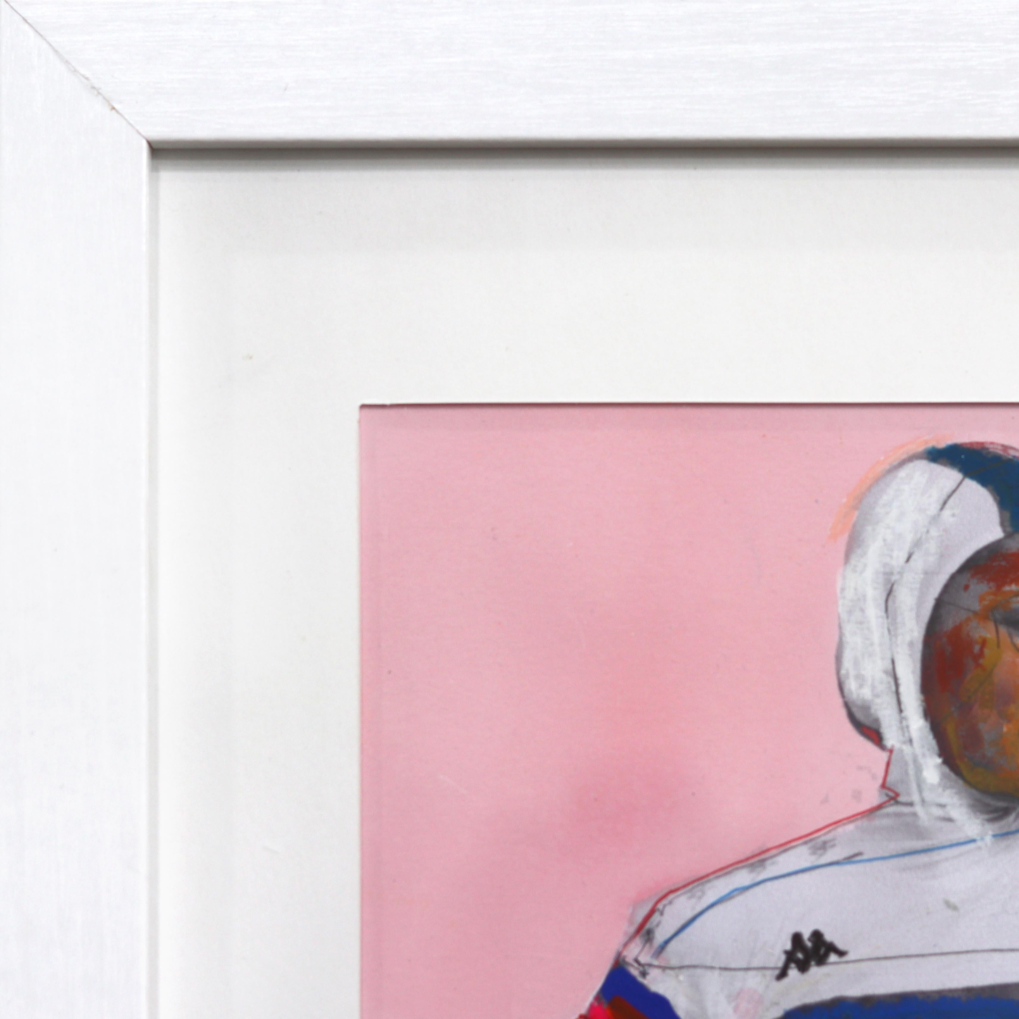 Flo - Colorful Original Figurative Painting on Paper For Sale 6