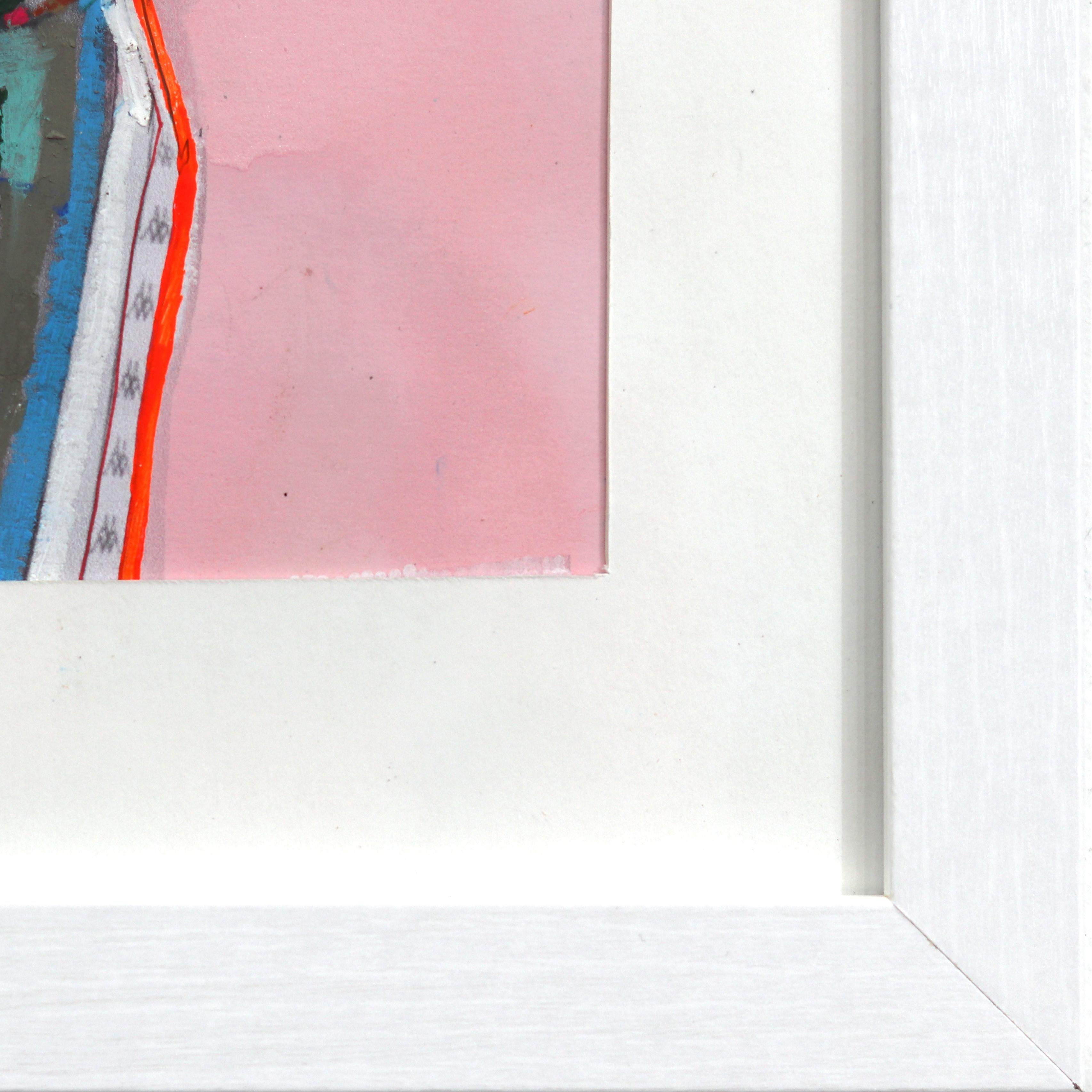 Flo - Colorful Original Figurative Painting on Paper For Sale 7