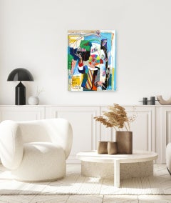 Fuck Off I Am Rich - Original Abstract Figurative Color Drenched Clown Artwork