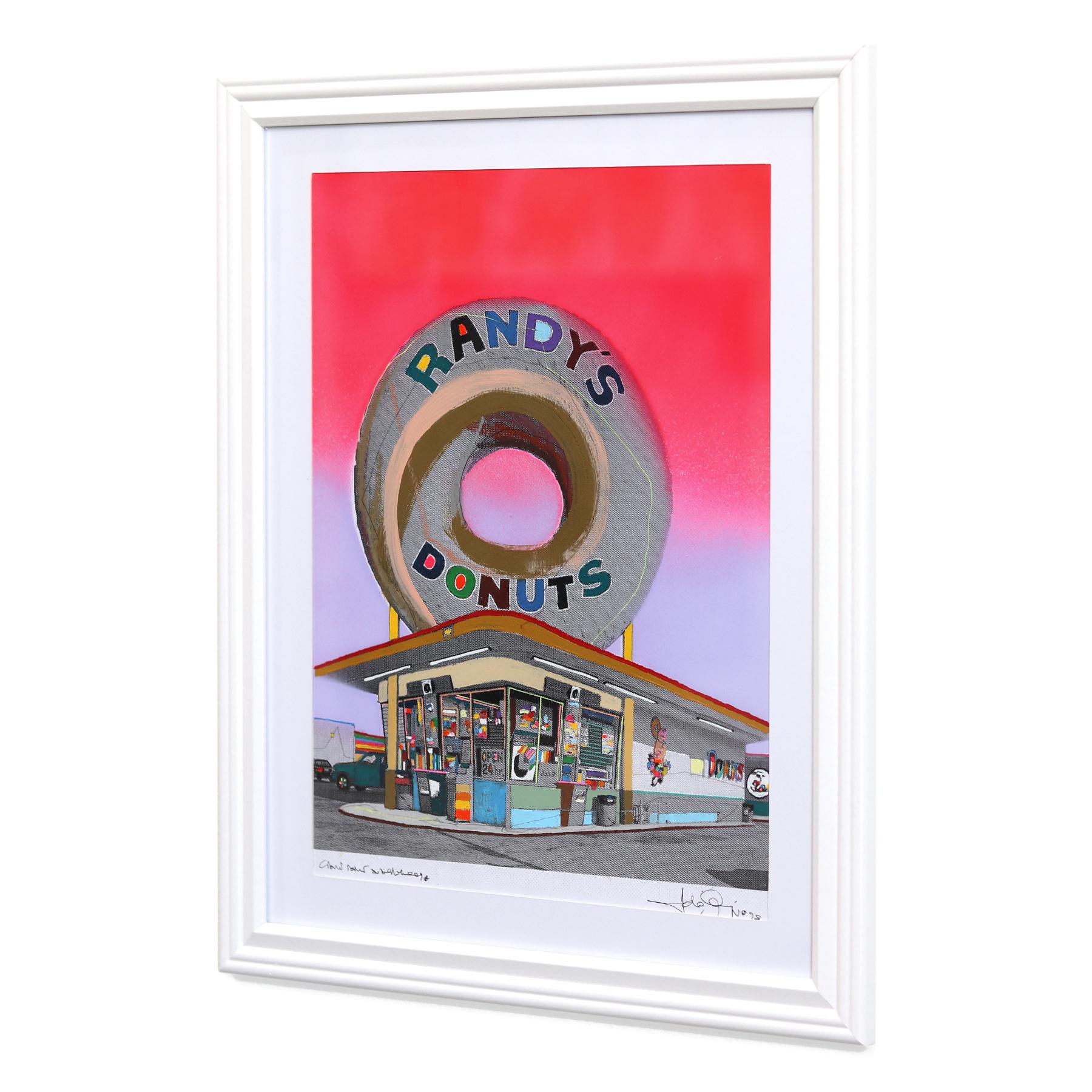 Riesiger Donut in Inglewood #38 - Original buntes Stillleben gemischtes Medienkunstwerk im Angebot 1