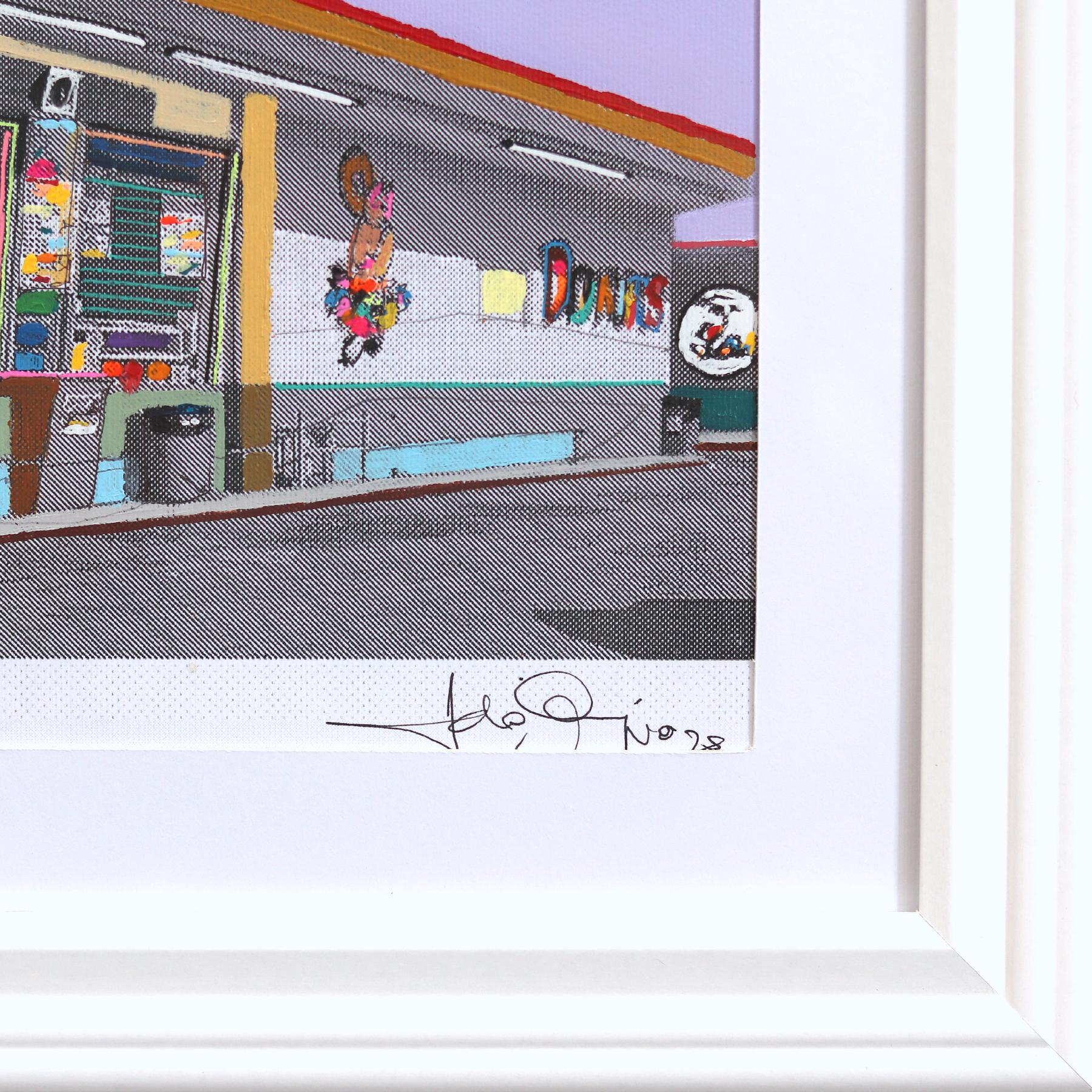 Riesiger Donut in Inglewood #38 - Original buntes Stillleben gemischtes Medienkunstwerk im Angebot 5