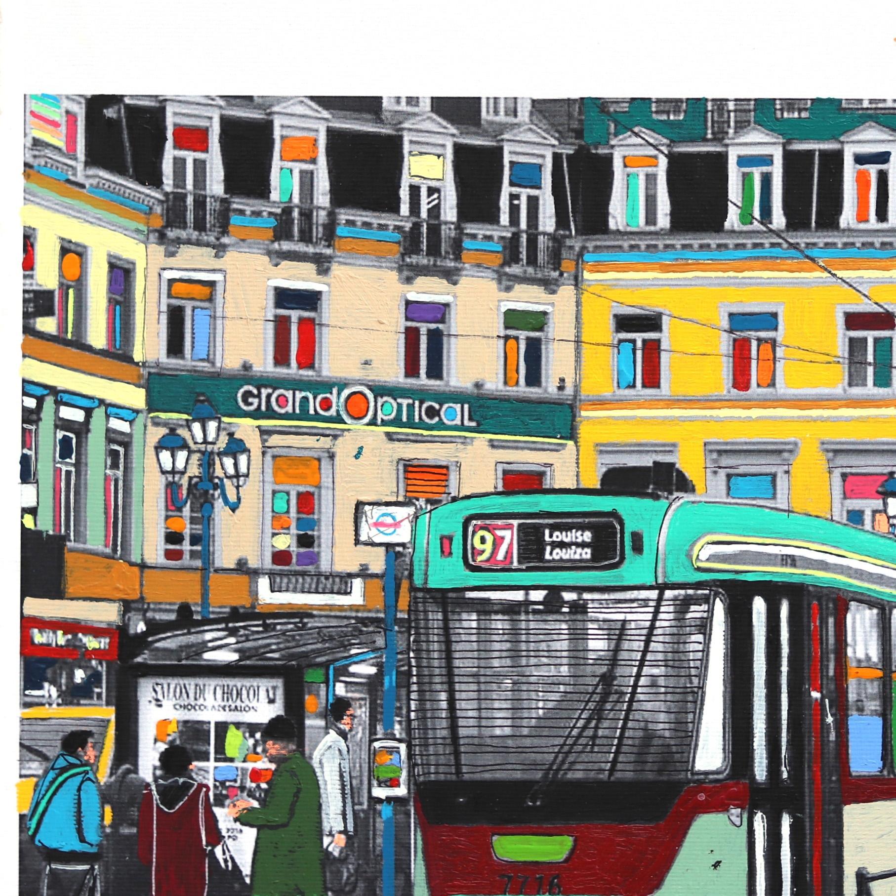 Glimpse of Brussels #5 - Pop Art Mixed Media Art by Fabio Coruzzi