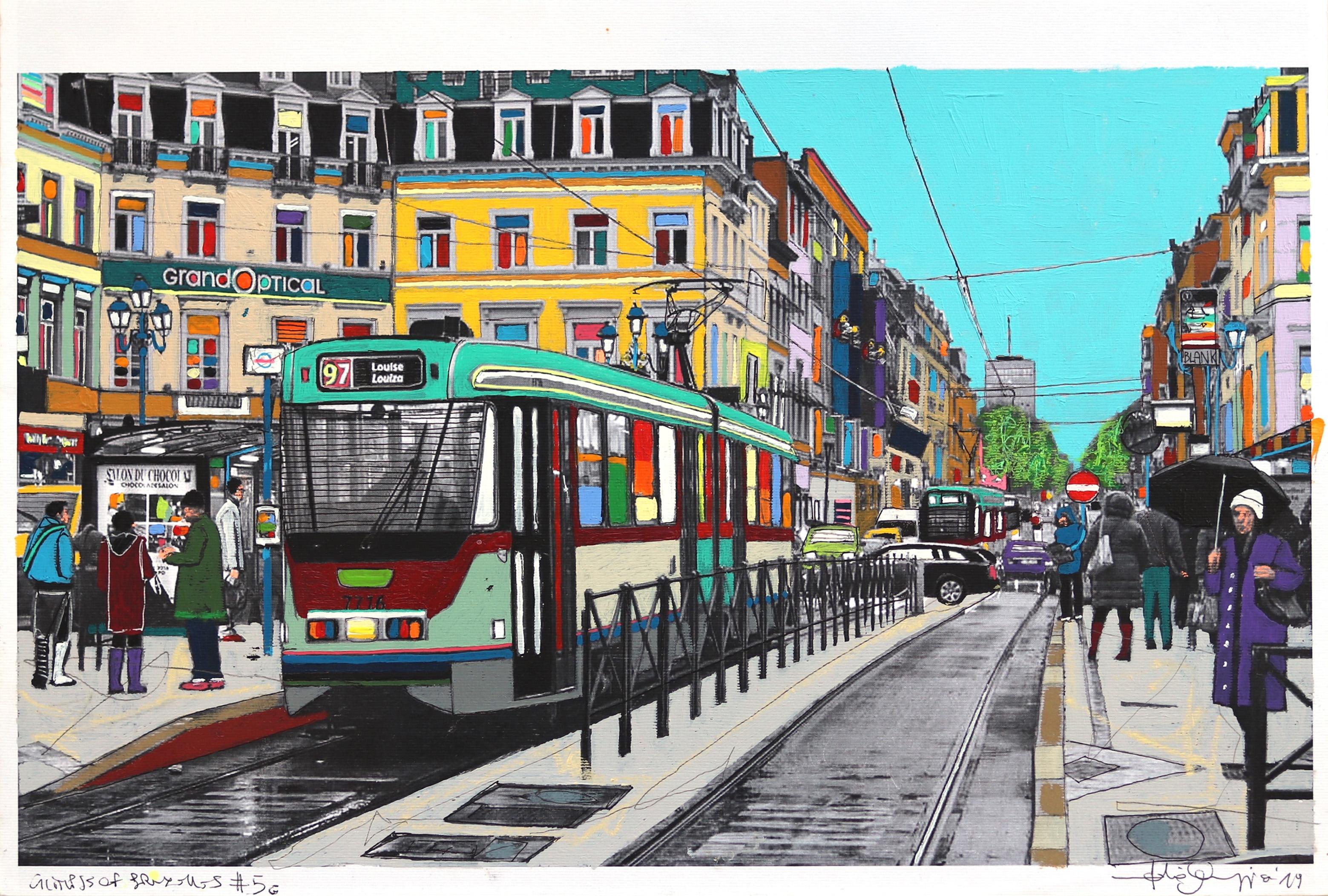 Glimpse of Brussels #5 - Mixed Media Art by Fabio Coruzzi