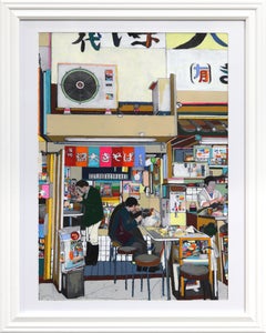 Hot Soup of Tokyo - Colorful Original Figurative Still Life Painting on Paper