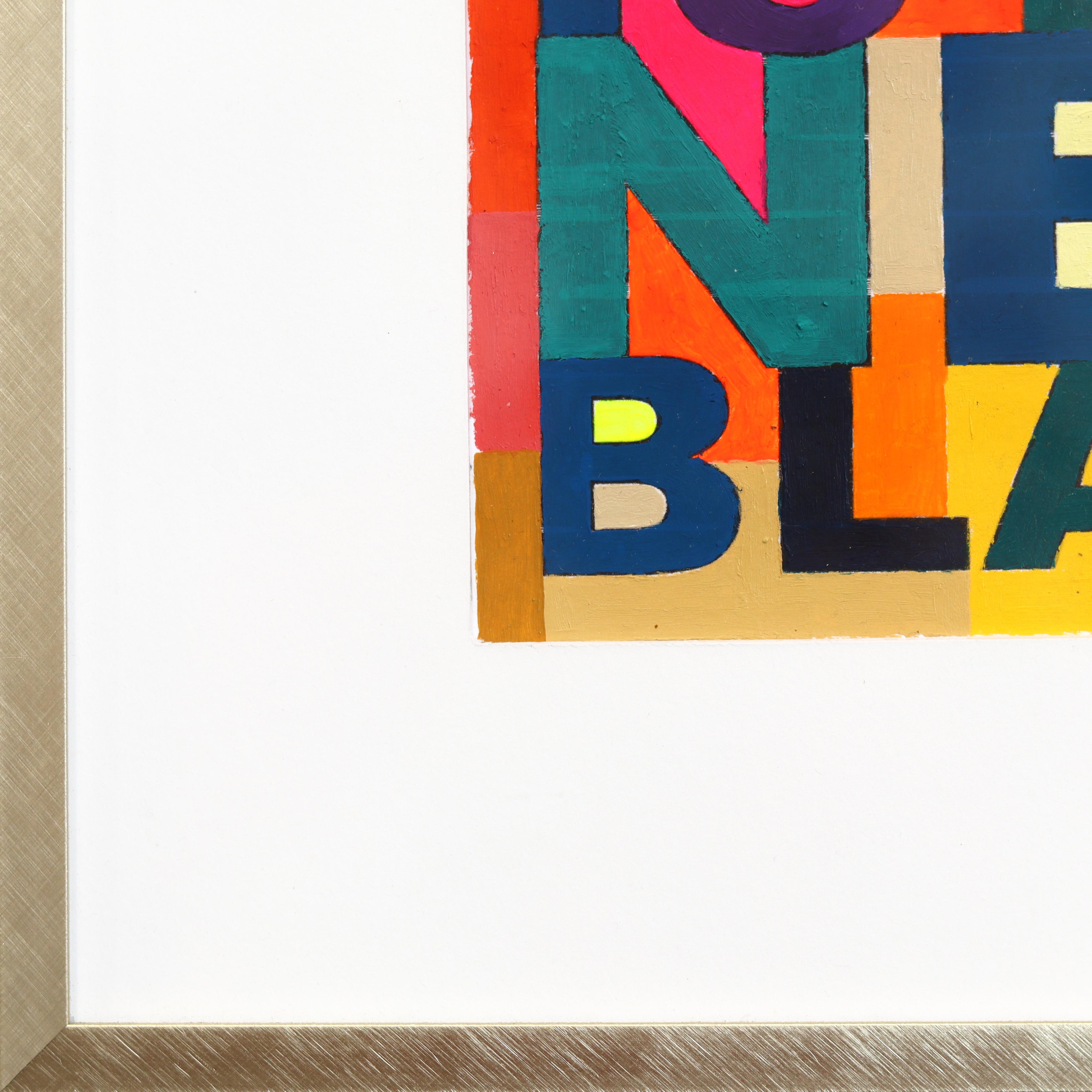 Ignoranz ist das neue Schwarz - Original bunte abstrakte Wort gemischte Medien Kunstwerk im Angebot 2