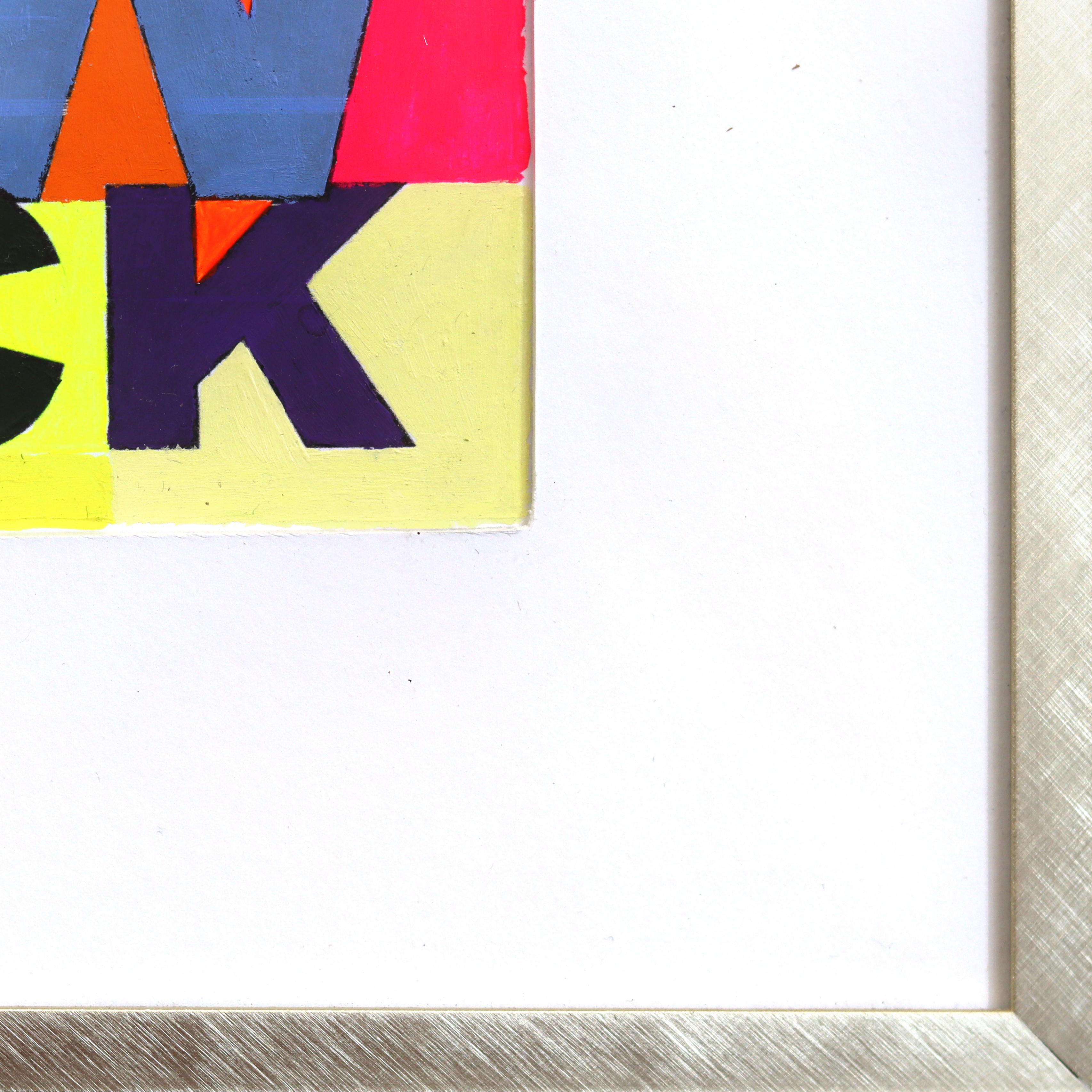 Ignoranz ist das neue Schwarz - Original bunte abstrakte Wort gemischte Medien Kunstwerk im Angebot 3