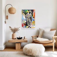 Je Ne Suis Pas Un Fasciste #10 - Obra de Arte Figurativa Abstracta Empapada de Color