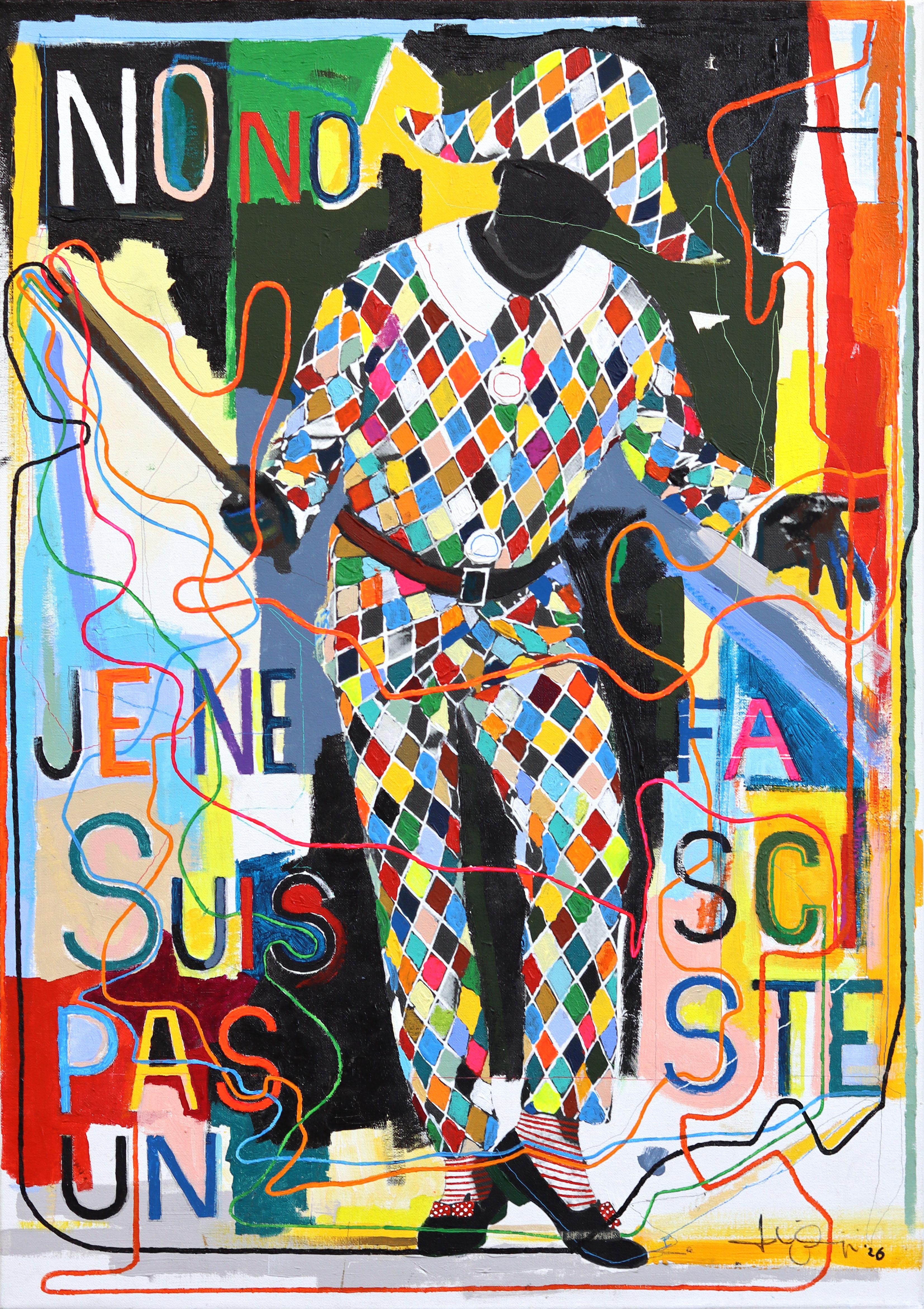 Je Ne Suis Pas Un Fasciste #10 - Abstract Figurative Color Drenched Artwork