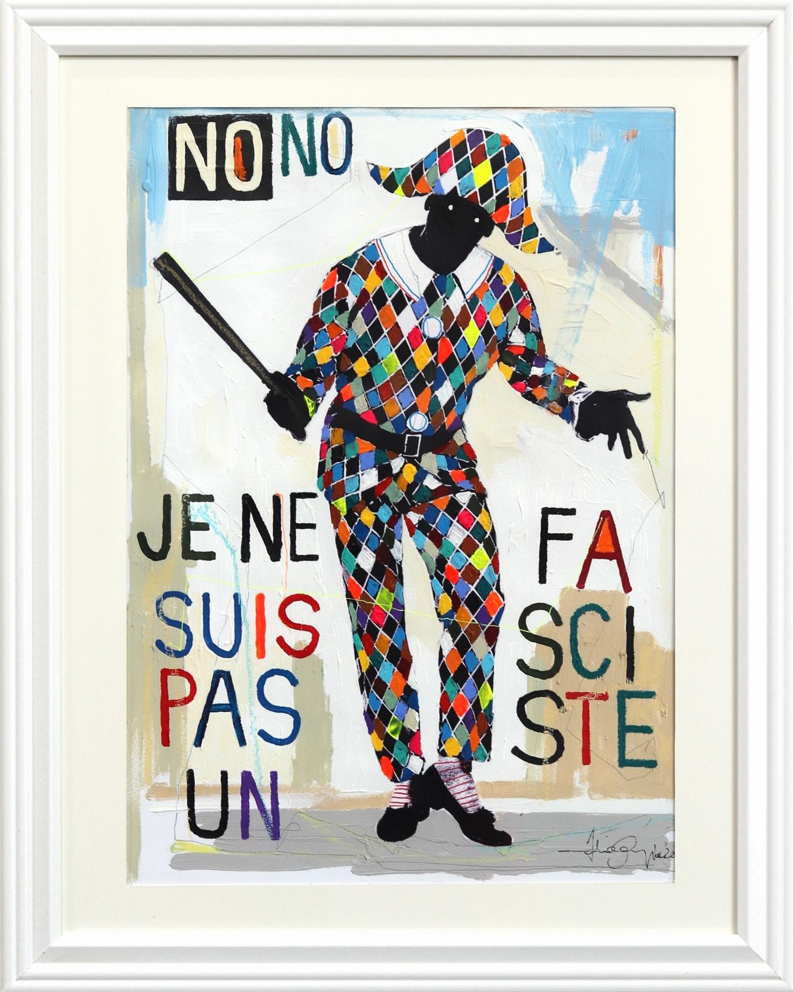Fabio Coruzzi Figurative Painting - Je Ne Suis Pas Un Fasciste #9