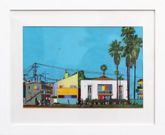 Looking Back To Venice Beach #10 - Environment coloré - Peinture originale