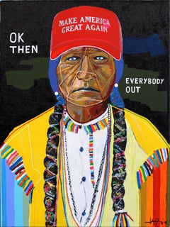 OK Then; Everybody Out #24 - Abstract Political Figurative Color Drenched Art