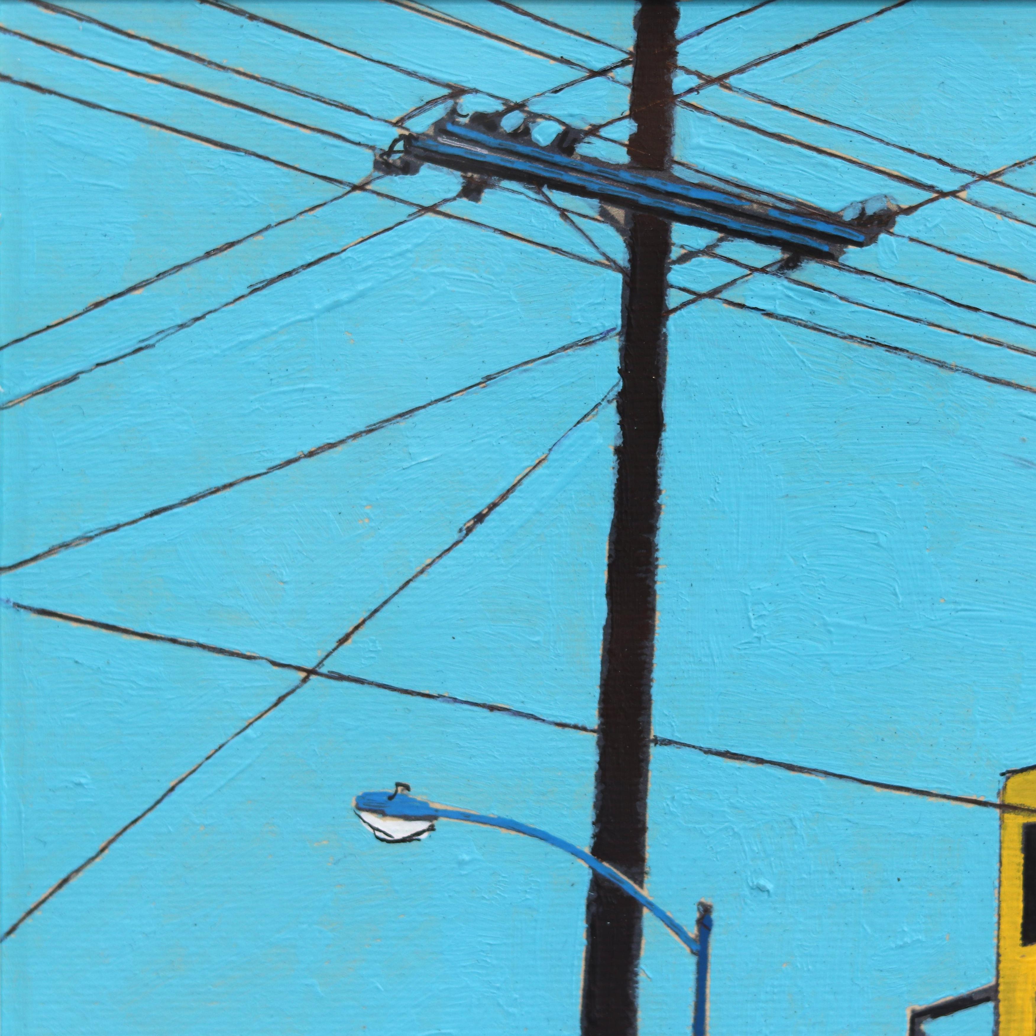 Art d'environnement urbain coloré original encadré Pacific Ave, San Pedro - Pop Art Painting par Fabio Coruzzi