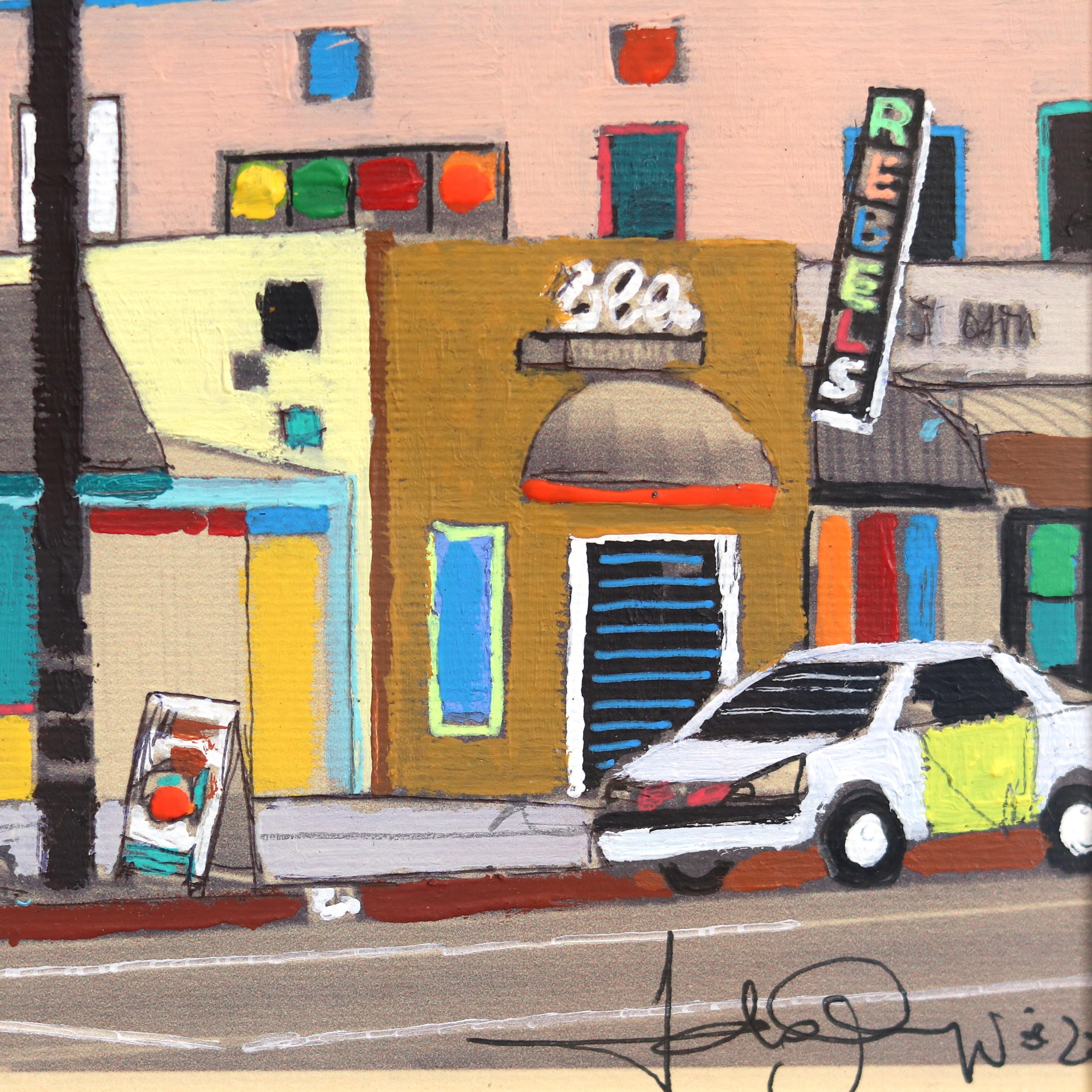 Pacific Ave San Pedro - Framed Original Urban Colorful Authentic Environment Art For Sale 2