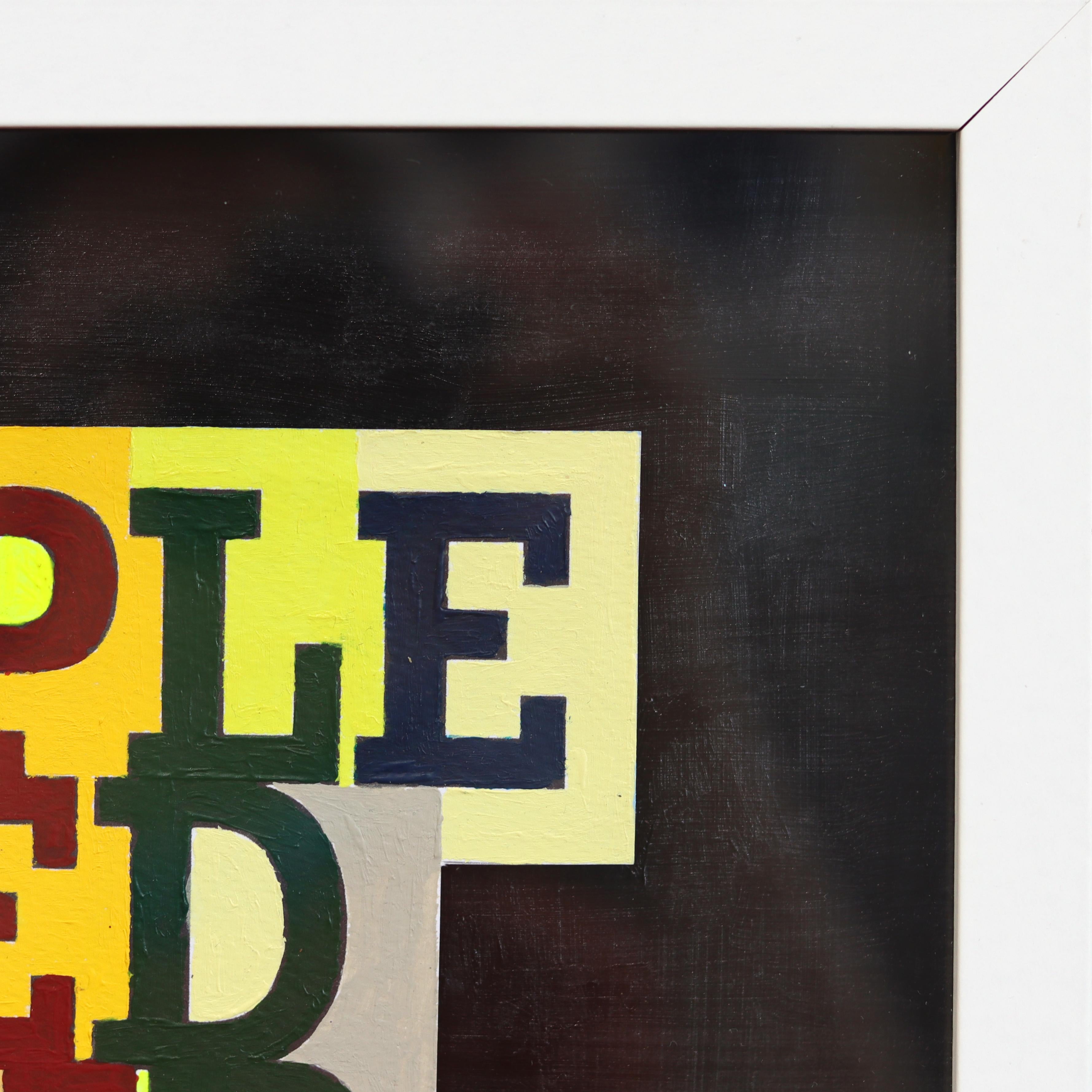 Die Menschen brauchen ihre Poesie zurück - Original bunte Neonwörter Gemischtes Medienkunstwerk im Angebot 2