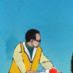 Luz Roja - Obra de Arte Figurativa Abstracta Original en Color y Técnica Mixta