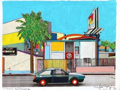 Redondo Afternoon - Urban Still Life Abstrakt Farbe getränkt Mixed Media Kunstwerk