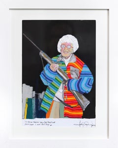 Retired - Colorful Original Figurative Portrait Painting on Paper