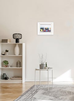 Santa Barbara è splendente - Arte ambientale originale colorata e autentica incorniciata