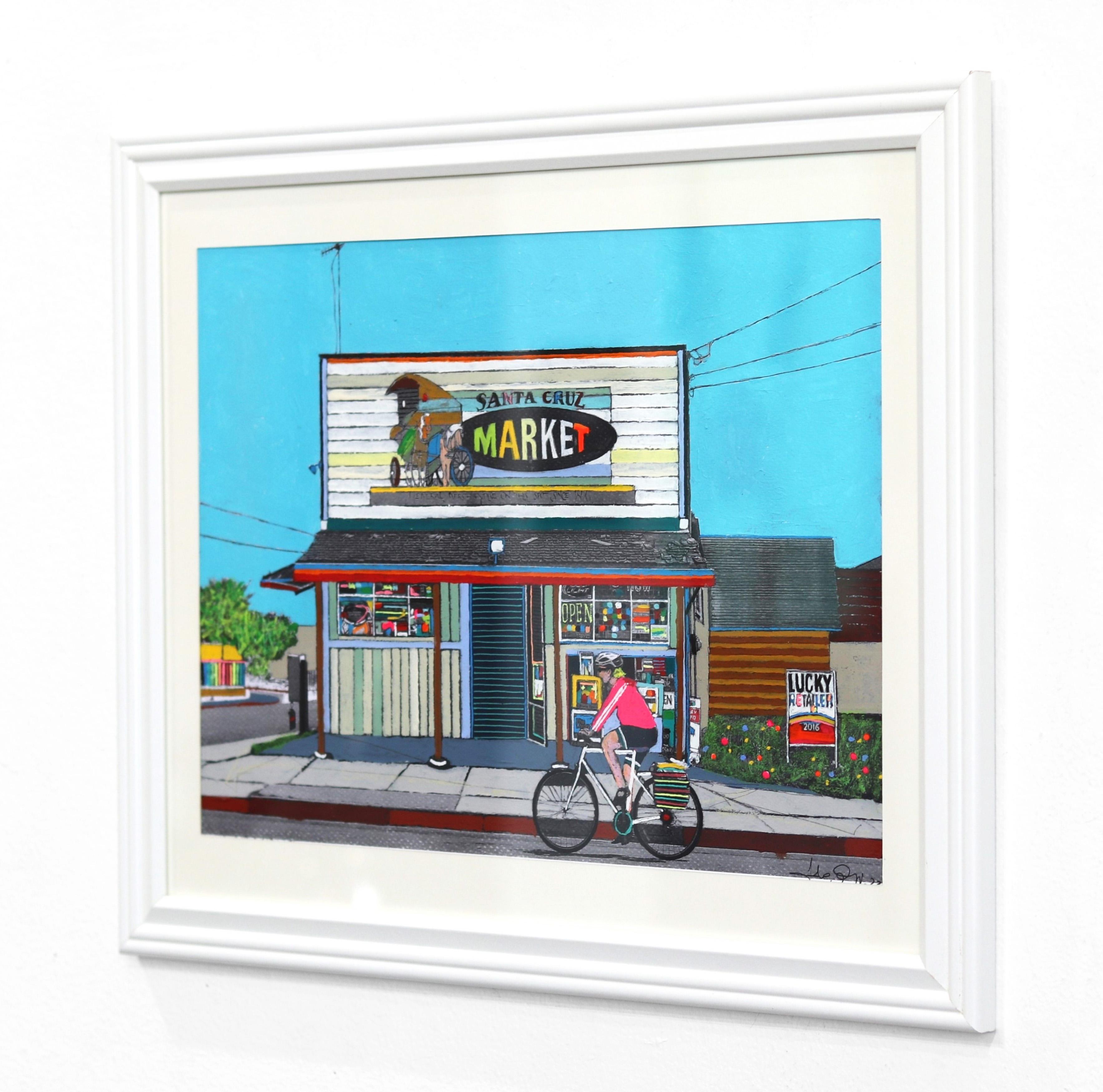 Santa Cruz Market - Framed Original Urban Colorful Authentic Environment Art For Sale 1
