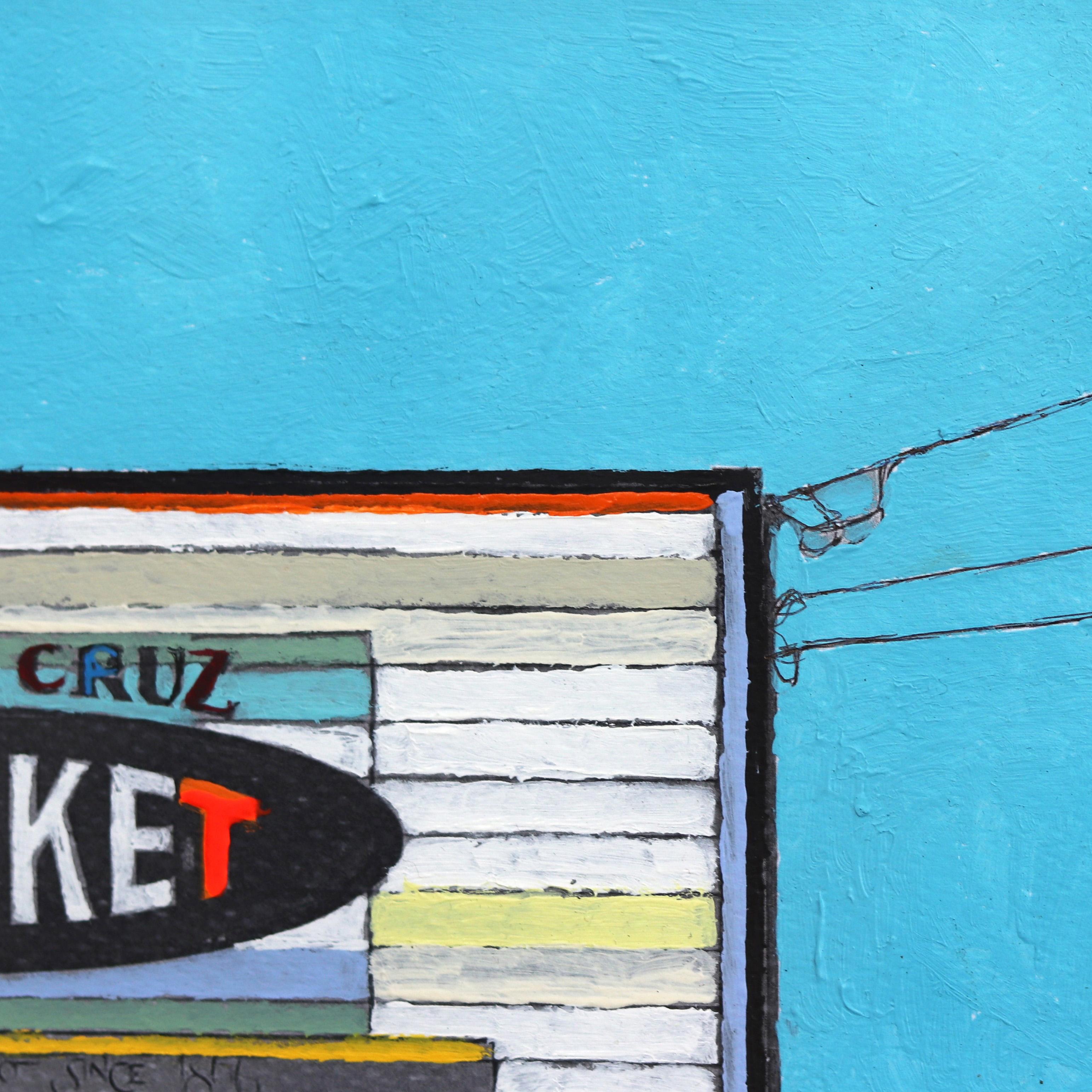 Santa Cruz Market - Framed Original Urban Colorful Authentic Environment Art For Sale 2