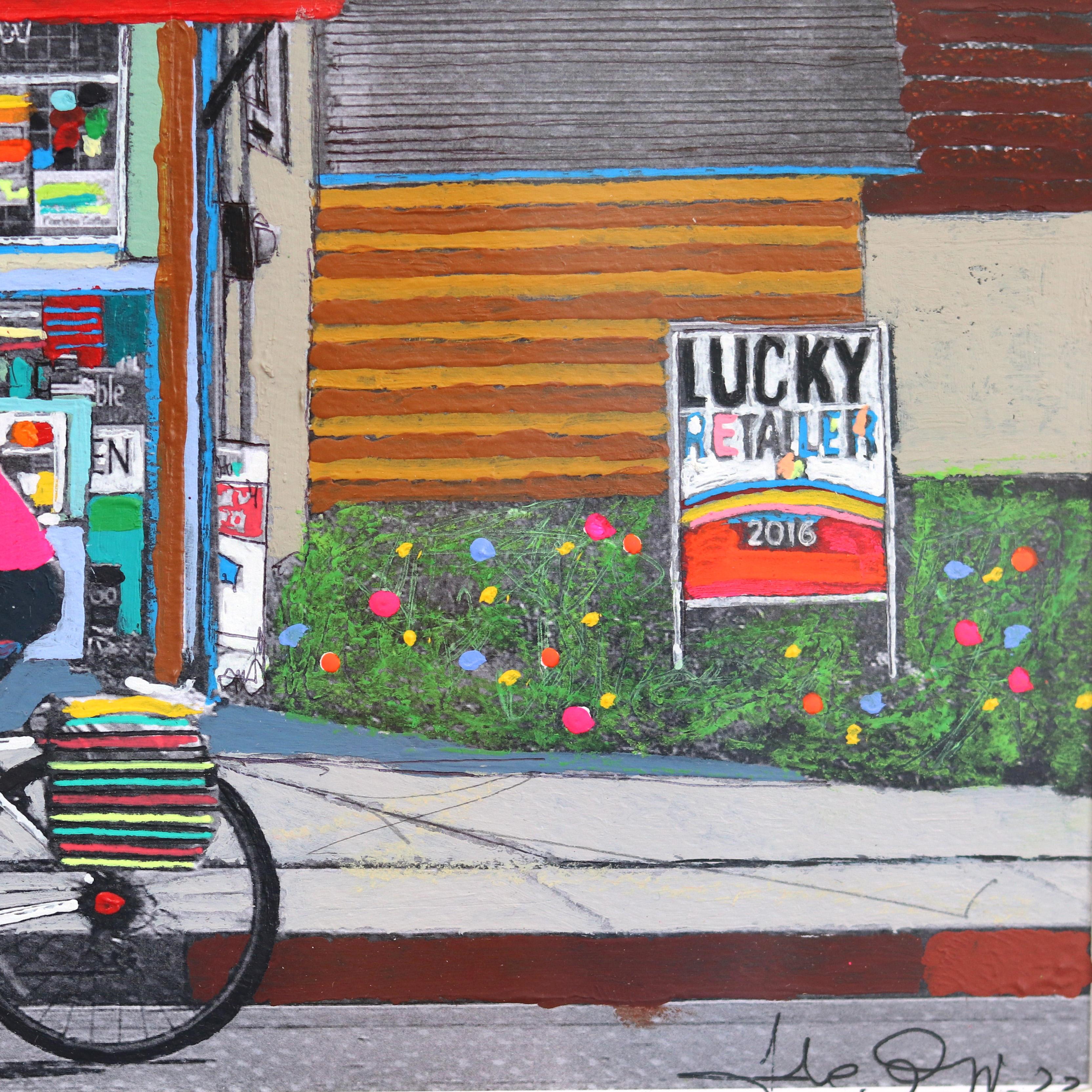 Market de Santa Cruz - Encadré Original Urban Colorful Authentic Environment Art en vente 6