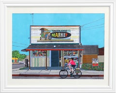 Santa Cruz Market - Framed Original Urban Colorful Authentic Environment Art
