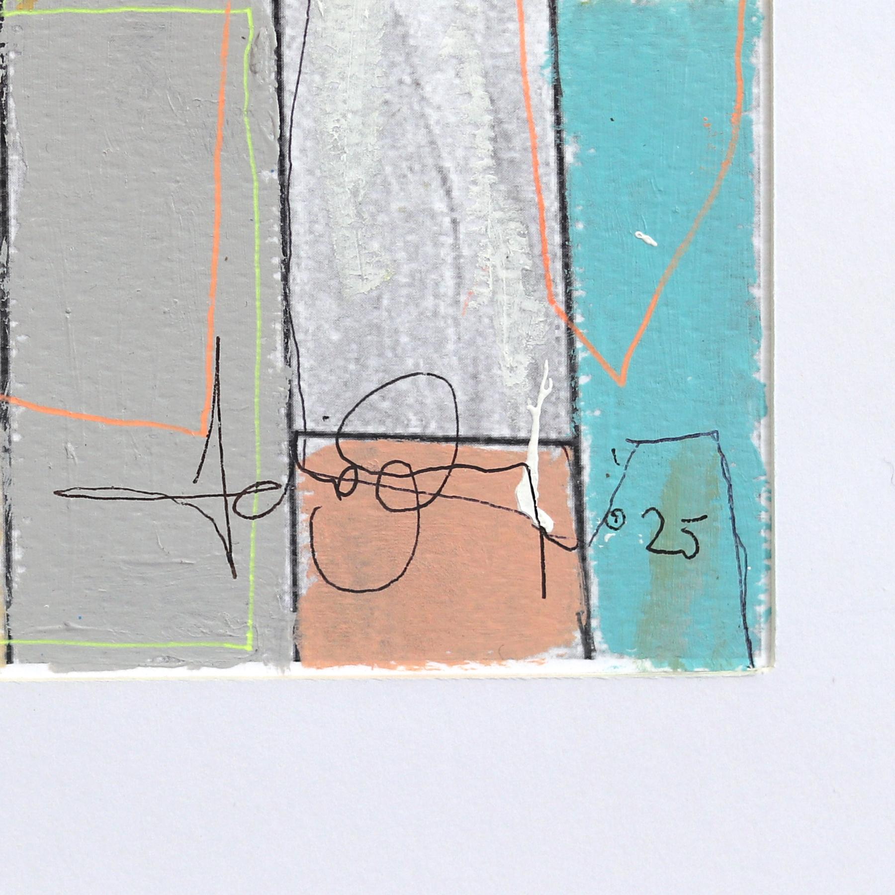 Sanfter Abend San Francisco - Original farbenfrohe figurative gemischte Medien Kunstwerk im Angebot 4