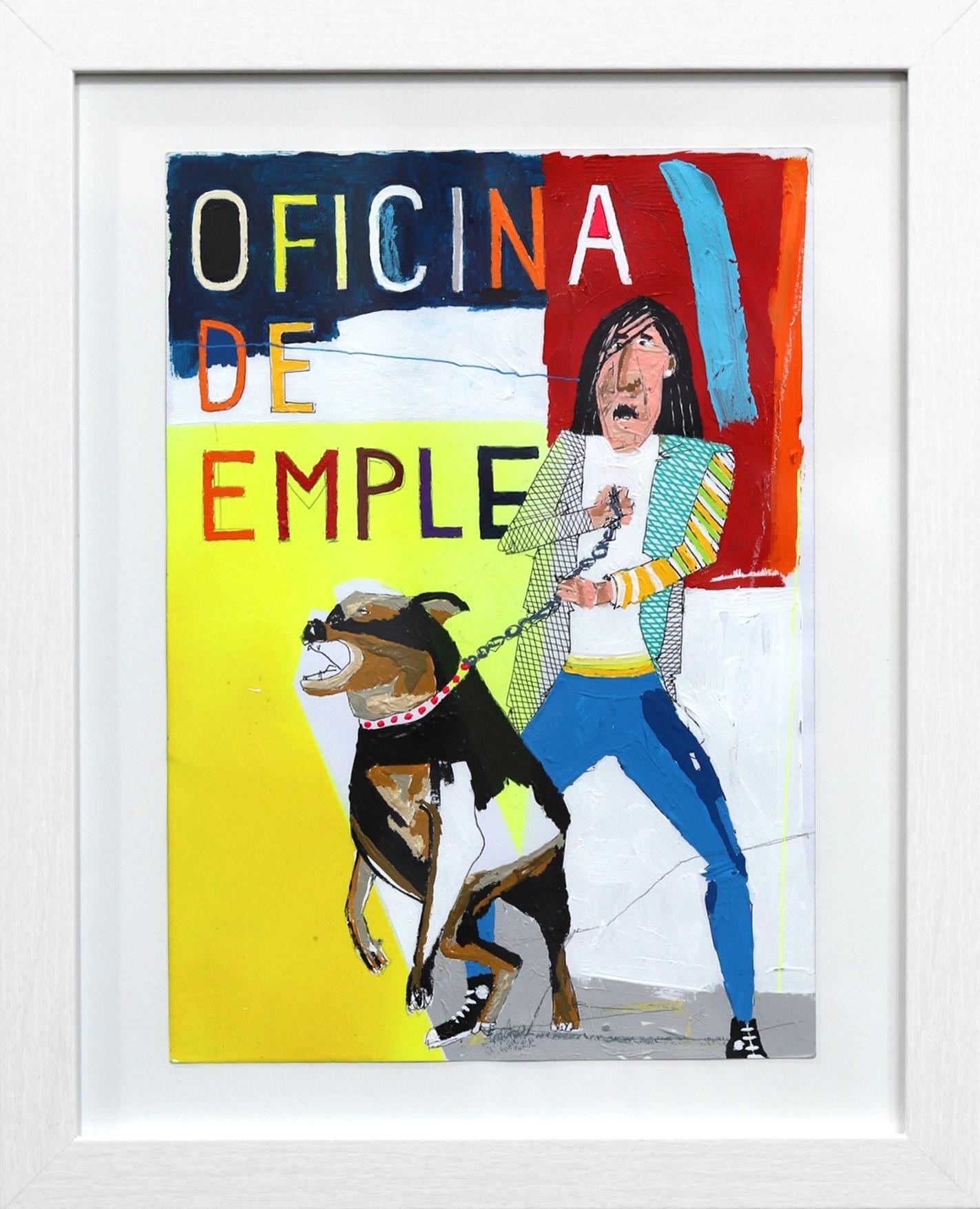 South Bay Situation - Framed Colorful Figurative Modern Cultural Commentary 