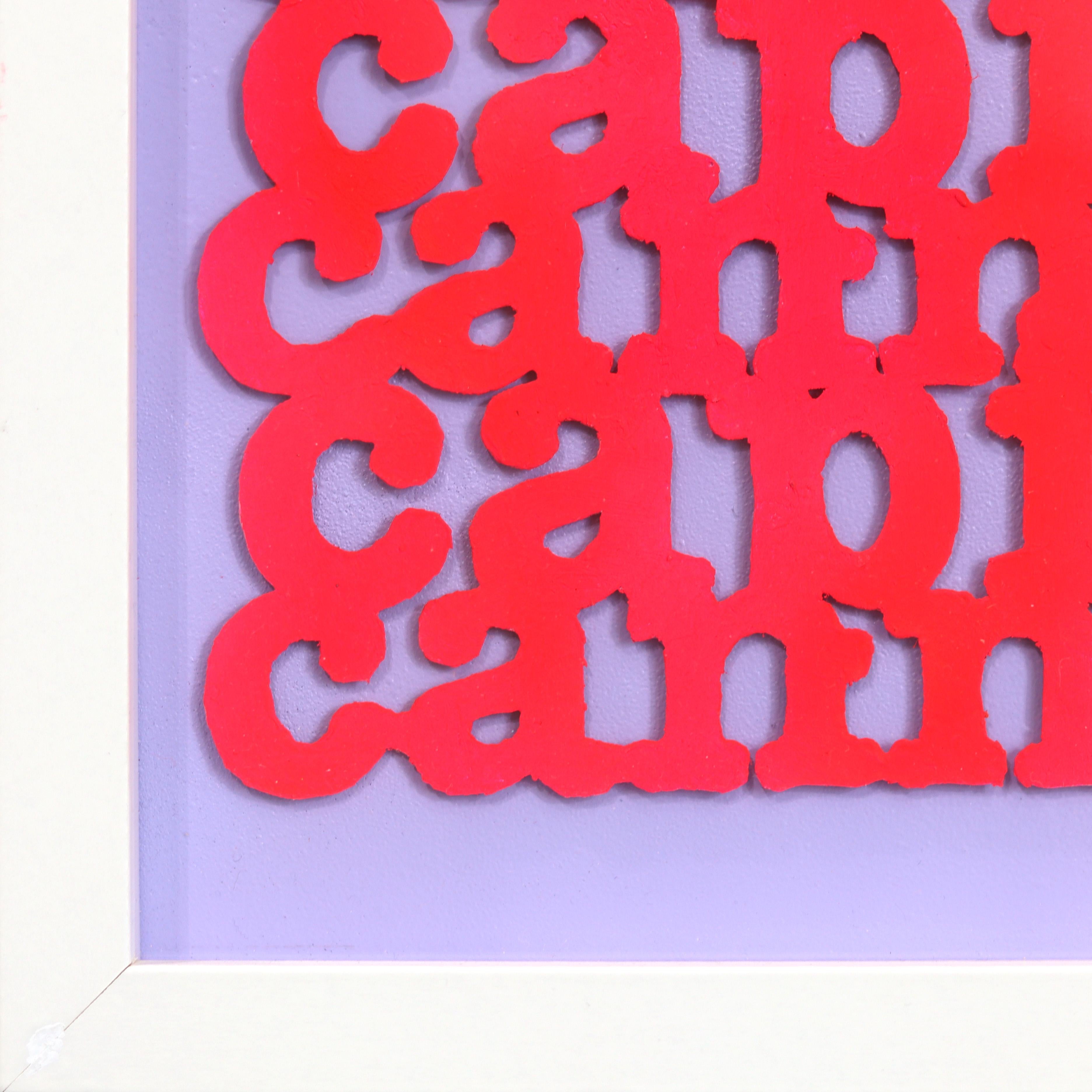 Statement #4 - Vibrant Pink Purple Abstract 'Capitalism' Mixed Media Pop Art For Sale 3