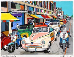 Stone Avenue Tucson- Colorful Figurative Still Life Mixed Media Artwork on Paper