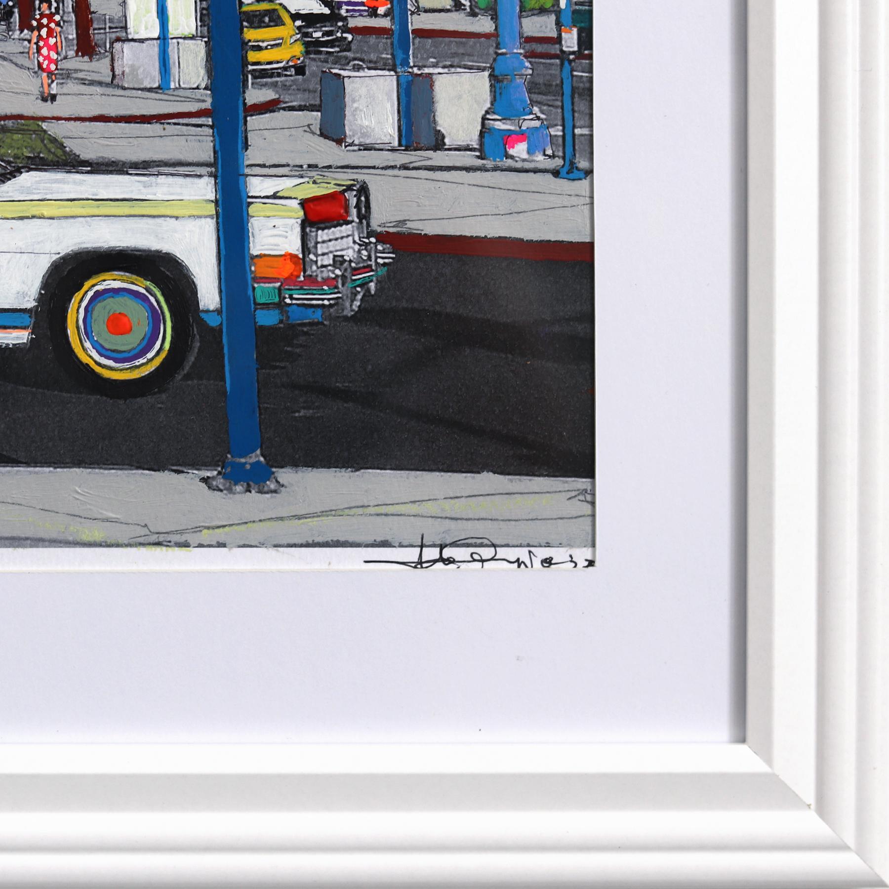 Tar Pit – Originales farbenfrohes abstraktes urbanes Stillleben-Kunstwerk in Mischtechnik in Mischtechnik im Angebot 5