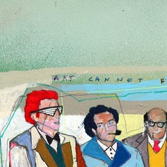 The Hollywood Ten (Actually Nine) - Art figuratif coloré en techniques mixtes sur papier