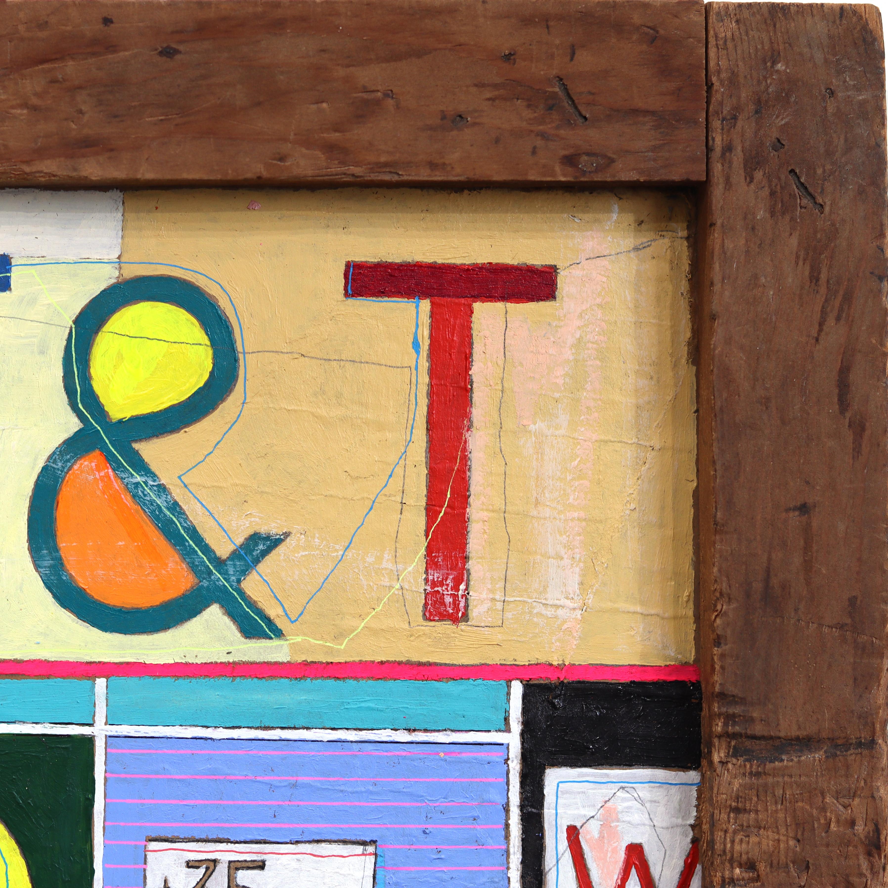 Der Bürgersteig #2 - Original bunt schrulligen städtischen figurativen Mixed Media Kunstwerk im Angebot 2