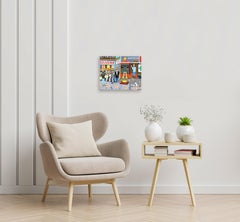 The Pavement #7 - Original Abstract Quirky Colorful Figurative Artwork on Wood