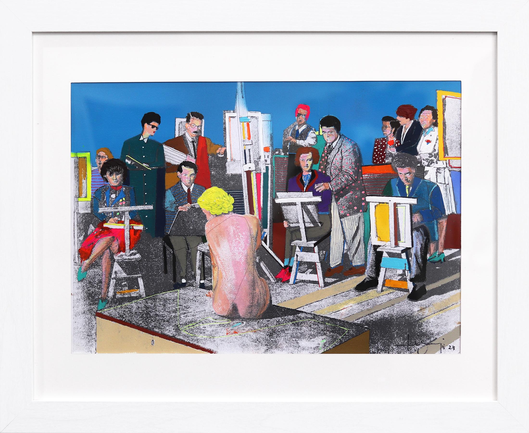 El trabajador social nº 11 - Pintura original figurativa de colores