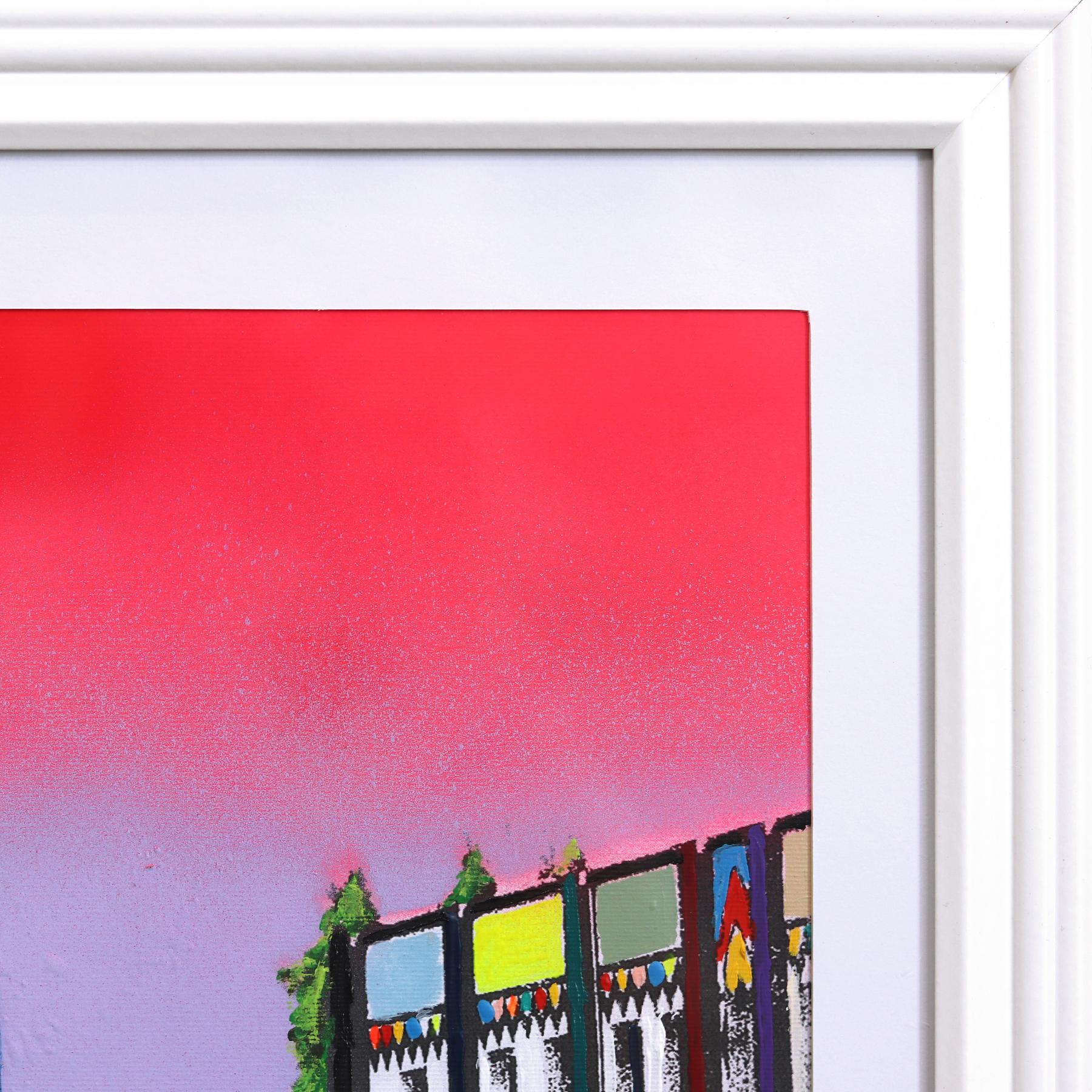 Dies ist Beverly Blvd #40 - Original bunte L.A. Landschaft Mixed Media Kunstwerk im Angebot 2