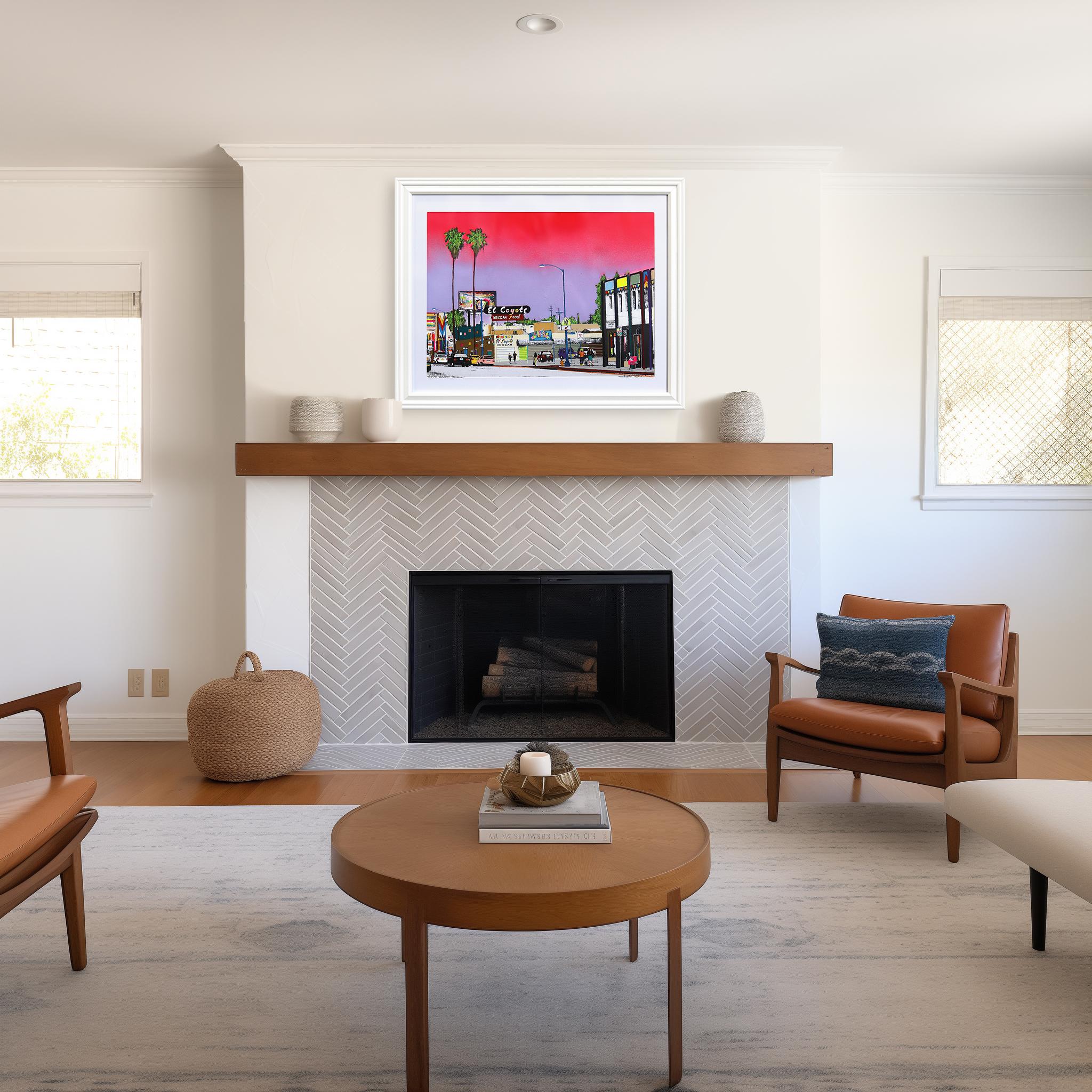 Dies ist Beverly Blvd #40 - Original bunte L.A. Landschaft Mixed Media Kunstwerk im Angebot 3