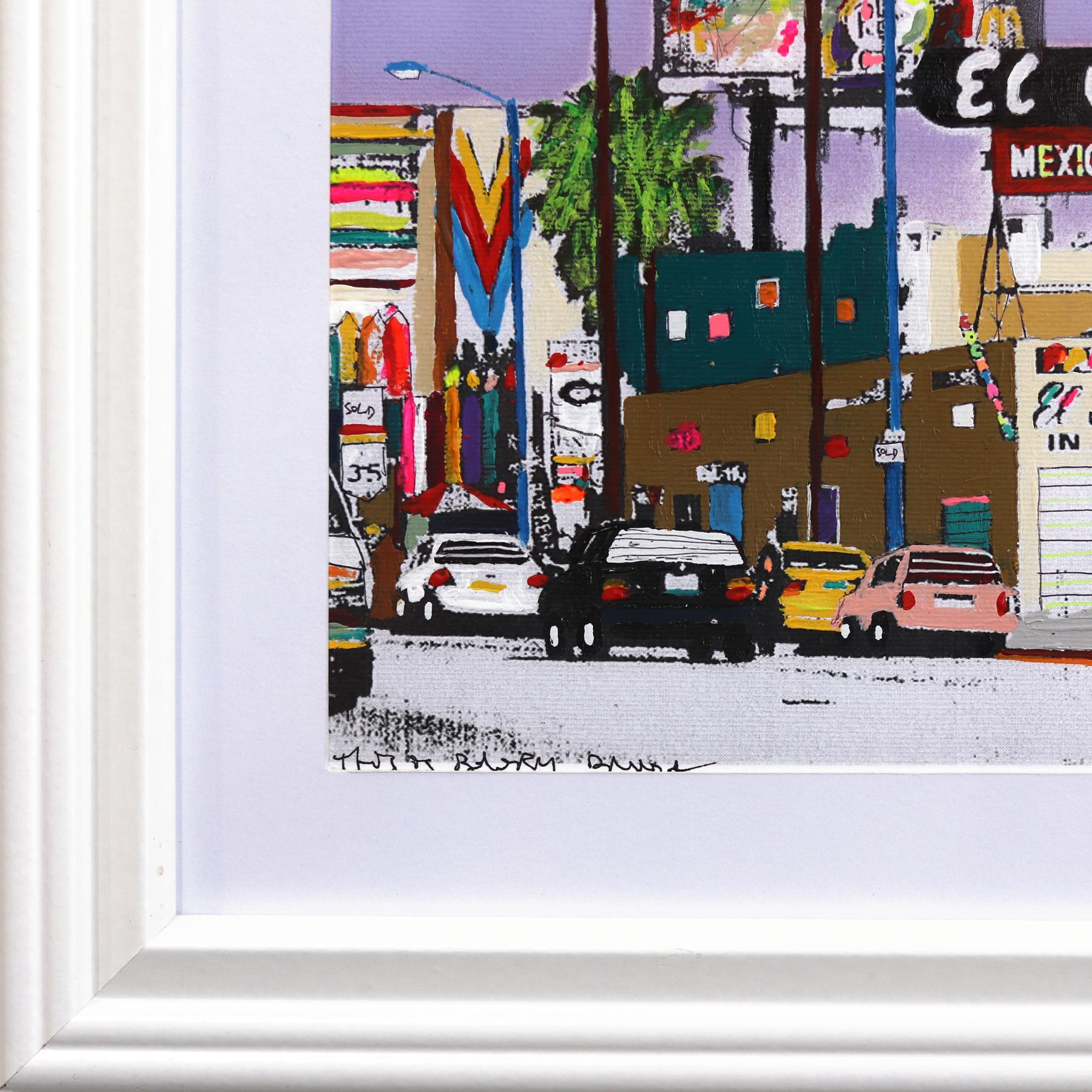 Dies ist Beverly Blvd #40 - Original bunte L.A. Landschaft Mixed Media Kunstwerk im Angebot 4