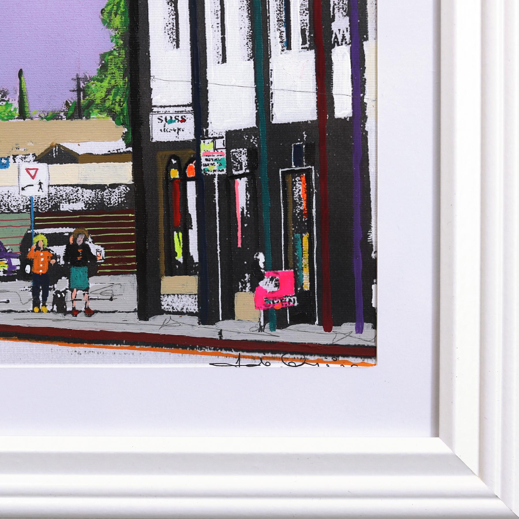Dies ist Beverly Blvd #40 - Original bunte L.A. Landschaft Mixed Media Kunstwerk im Angebot 5