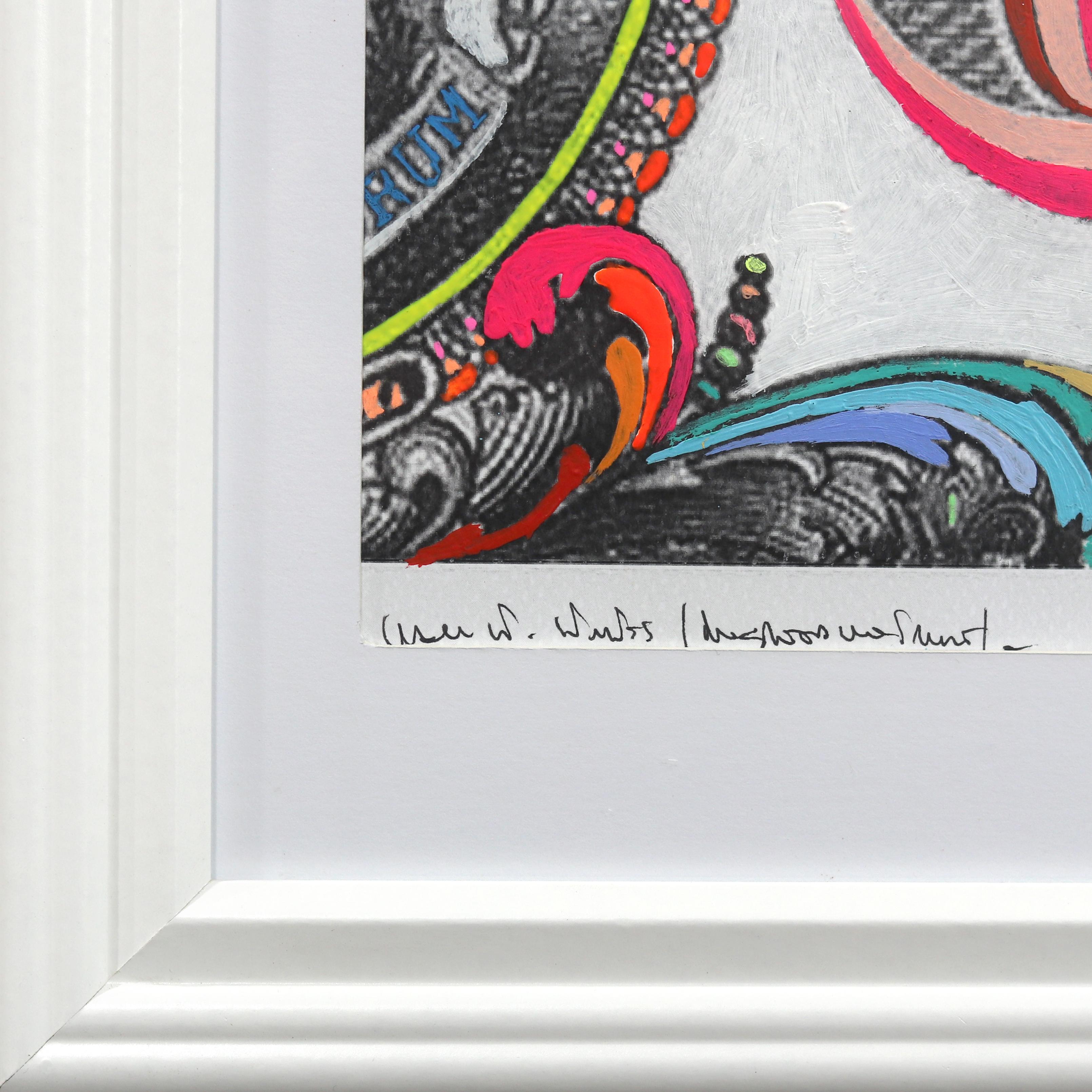 Wandstudien (In Greed We Trust II – Buntes Originalkunstwerk auf Papier im Angebot 2