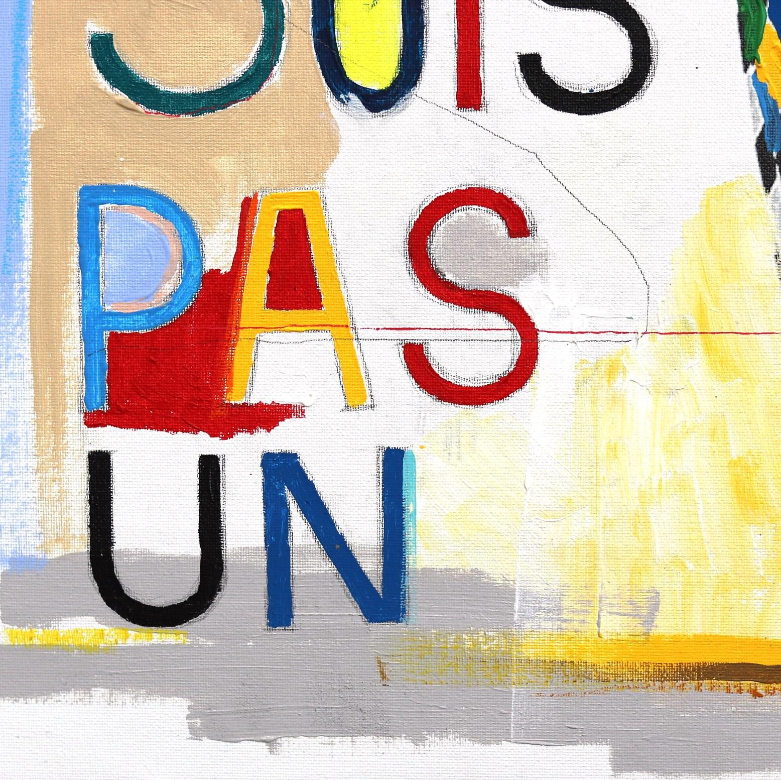 Je Ne Suis Pas Un Fasciste No. 10 - Colorful Figurative Cultural Commentary Art For Sale 2