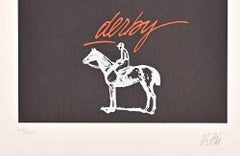 Derby – Lithographie von Fabio De Poli – Ende des 20. Jahrhunderts
