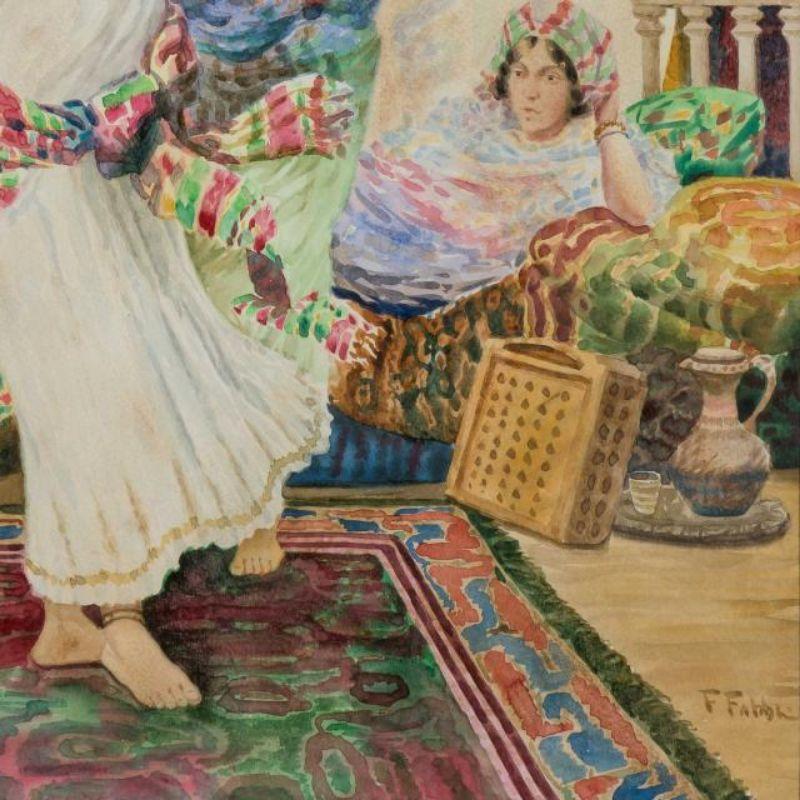 19th Century Fabio Fabbi ‘Italian, 1861-1946’ Pair of Orientalist Watercolors 