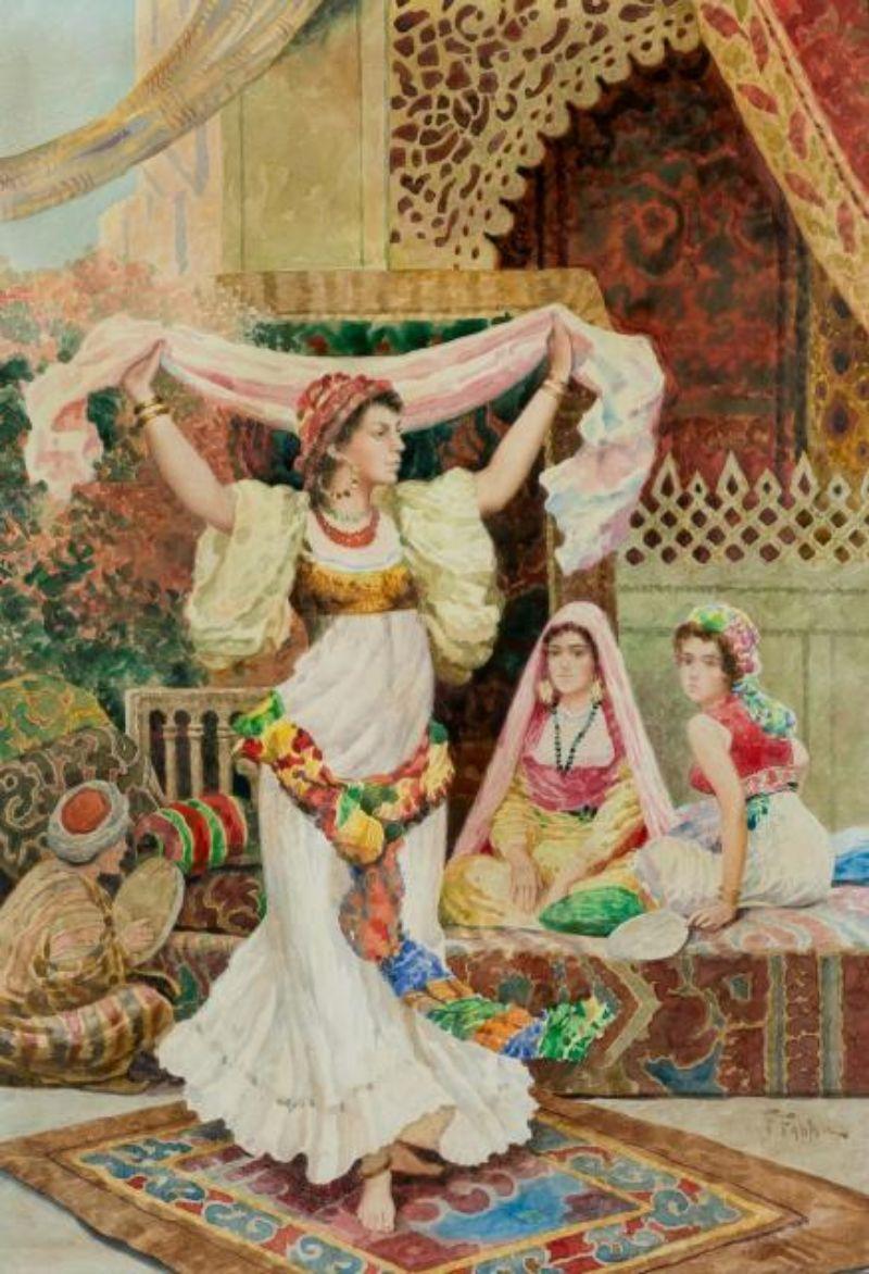 Paint Fabio Fabbi ‘Italian, 1861-1946’ Pair of Orientalist Watercolors 
