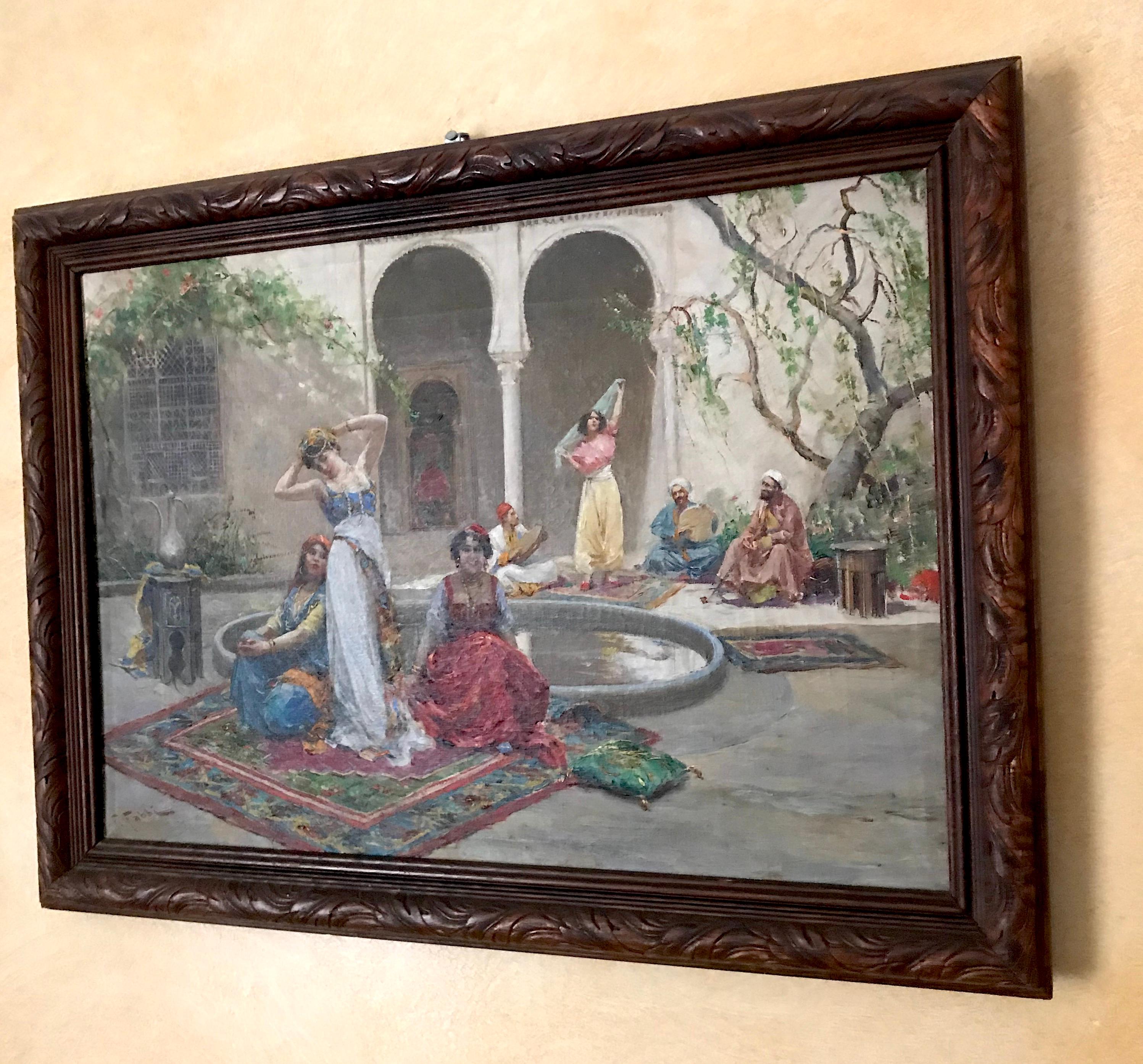 Artist: Fabio Fabbi
Work: Original Oil Painting, Handmade Artwork, One of a Kind
Medium: Oil on Linen,
Year: 1861-1946
Style: Classic Art,
Subject: Harem Girls,
Size: 13, 3/4