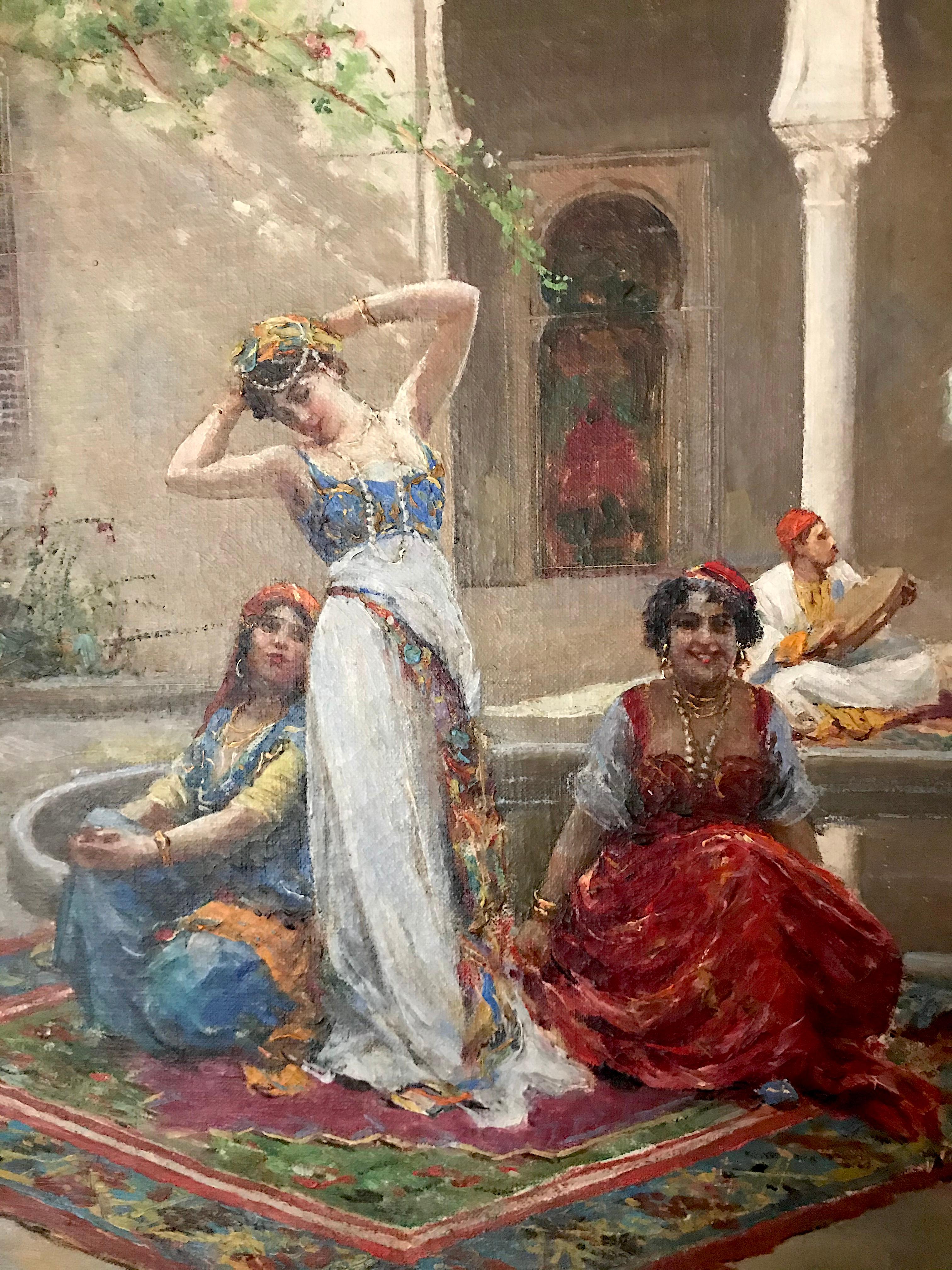 Harem Girls, Antique Original Oil Painting by Fabio Fabbi 2