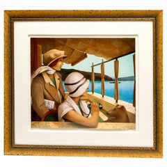 Große gerahmte Fabio Hurtado Serigraphie in limitierter Auflage auf Deckle Edge Papier, gerahmt