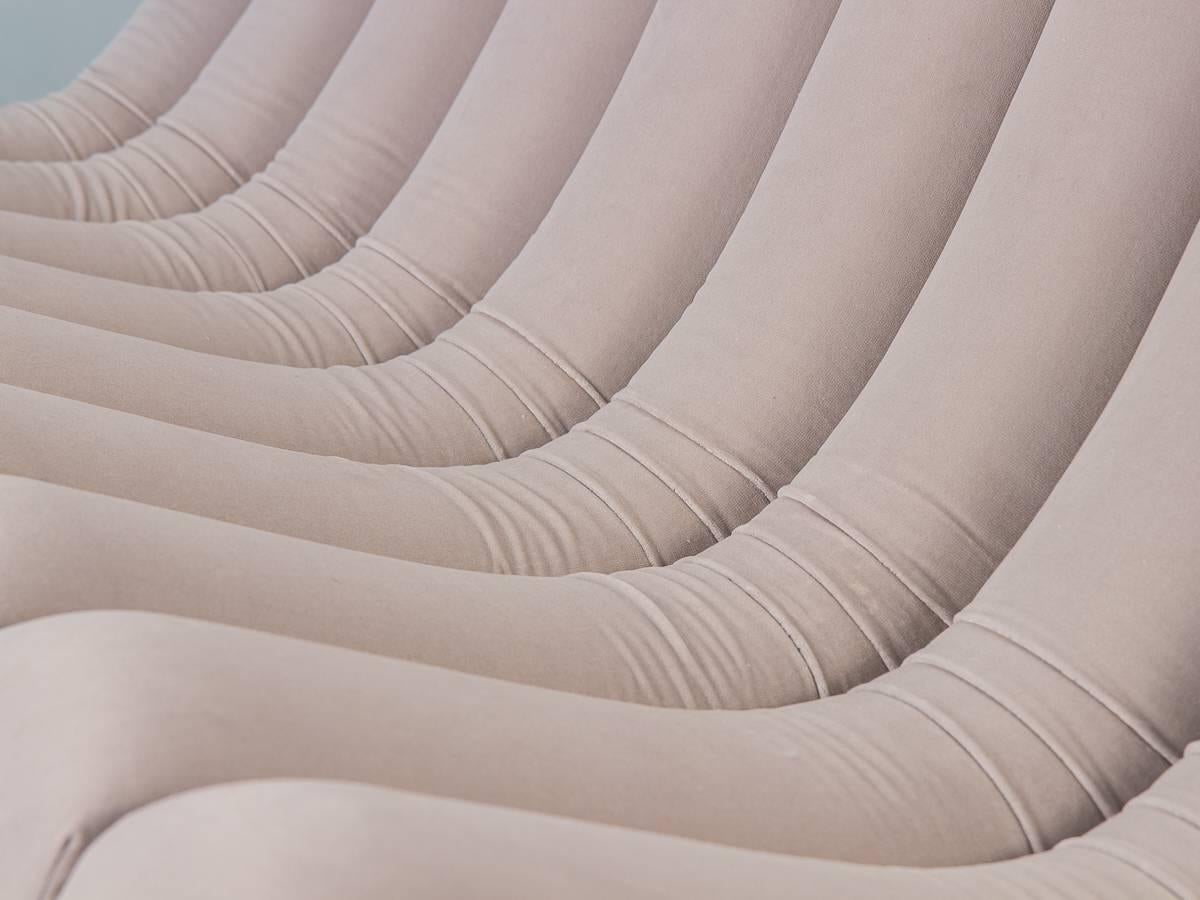 Velvet Fabio Lenci Attributed Italian Space Age Sofa